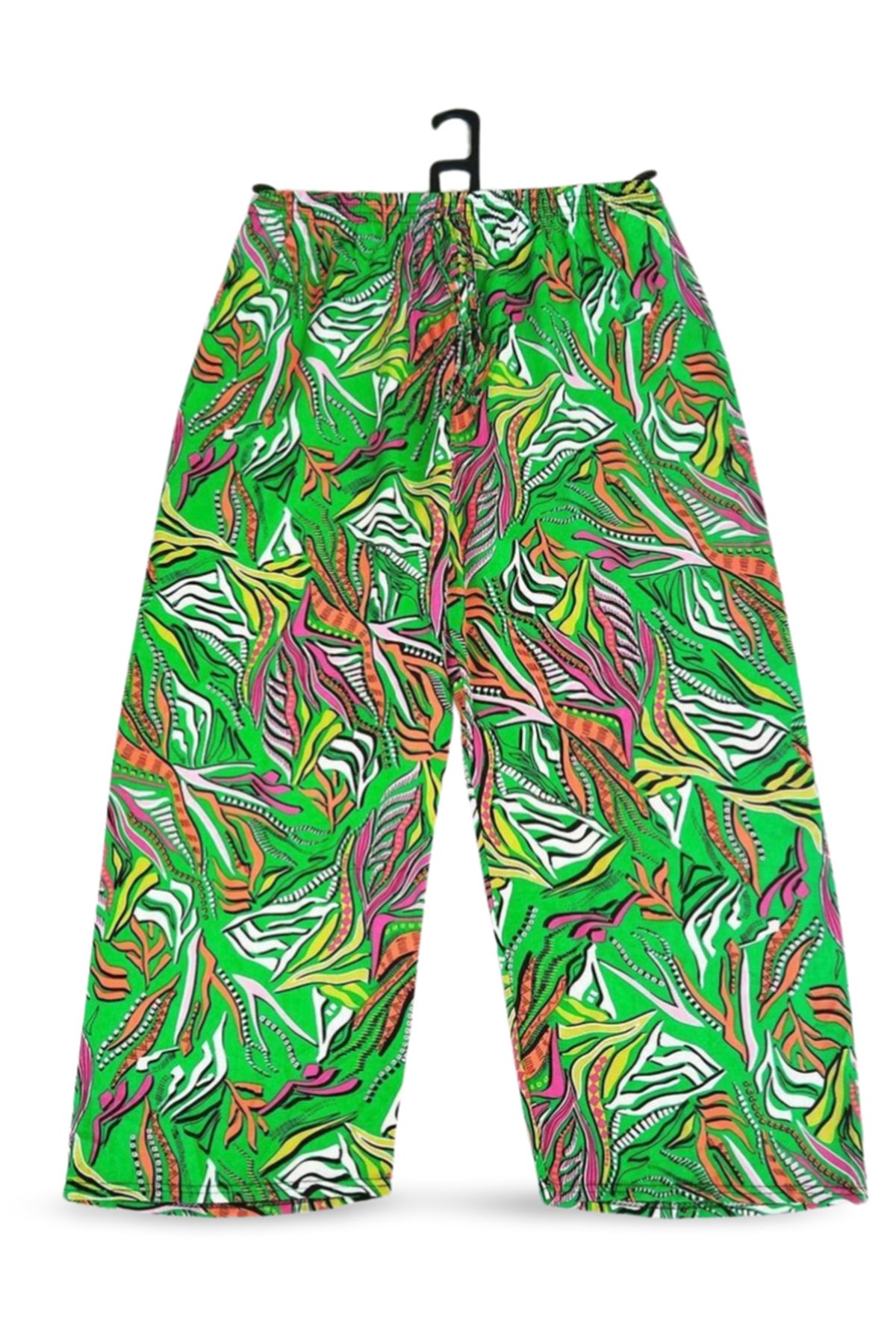 Shop58 İthal Viskon Geniş Paça Şık Etnik Otantik Desenli Pantolon - Hediye Çantam - Desen5