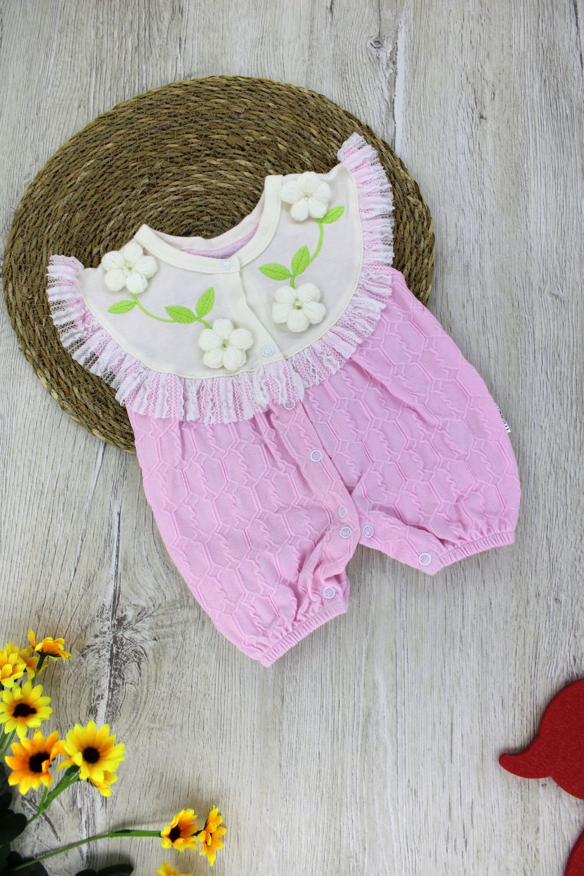 EYMİRGİYİM Fistolu Tek Tulum Kız Bebek Çocuk 6 Ay, 9 Ay, 12 Ay