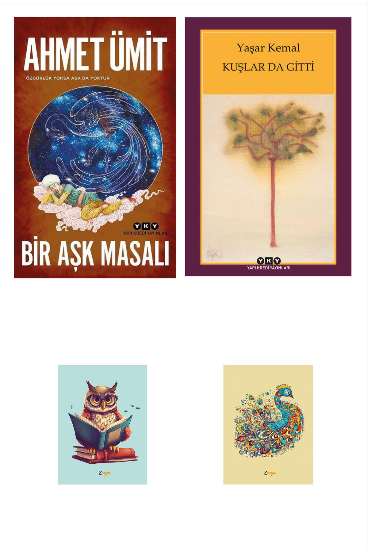 Dara Yayınları Ahmet Ümit Bir Aşk Masalı - Kuşlar Da Gitti - Yaşar Kemal (2 NOT DEFTERLİ)