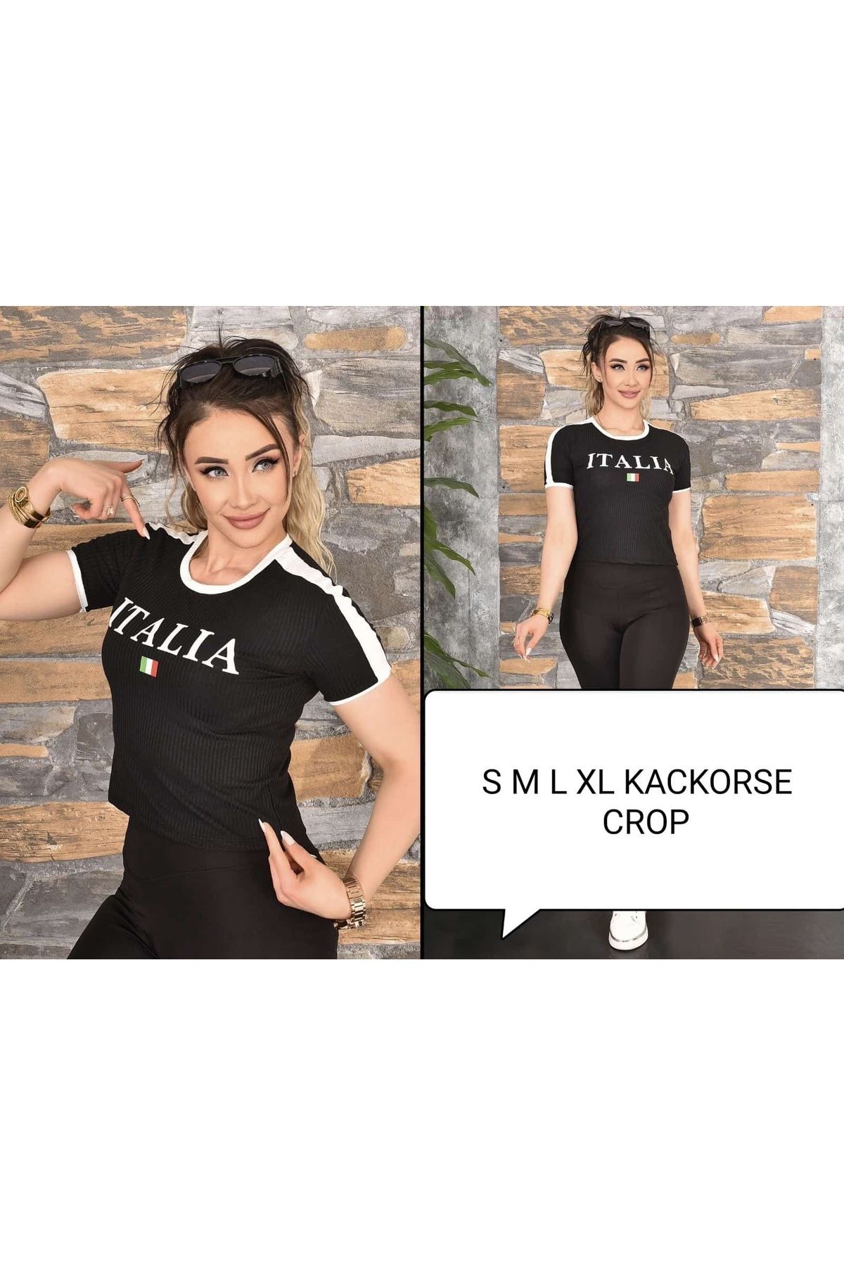 Butik Yeni Model Dar Kalıp Kadın Kısakollu Crop Tşört