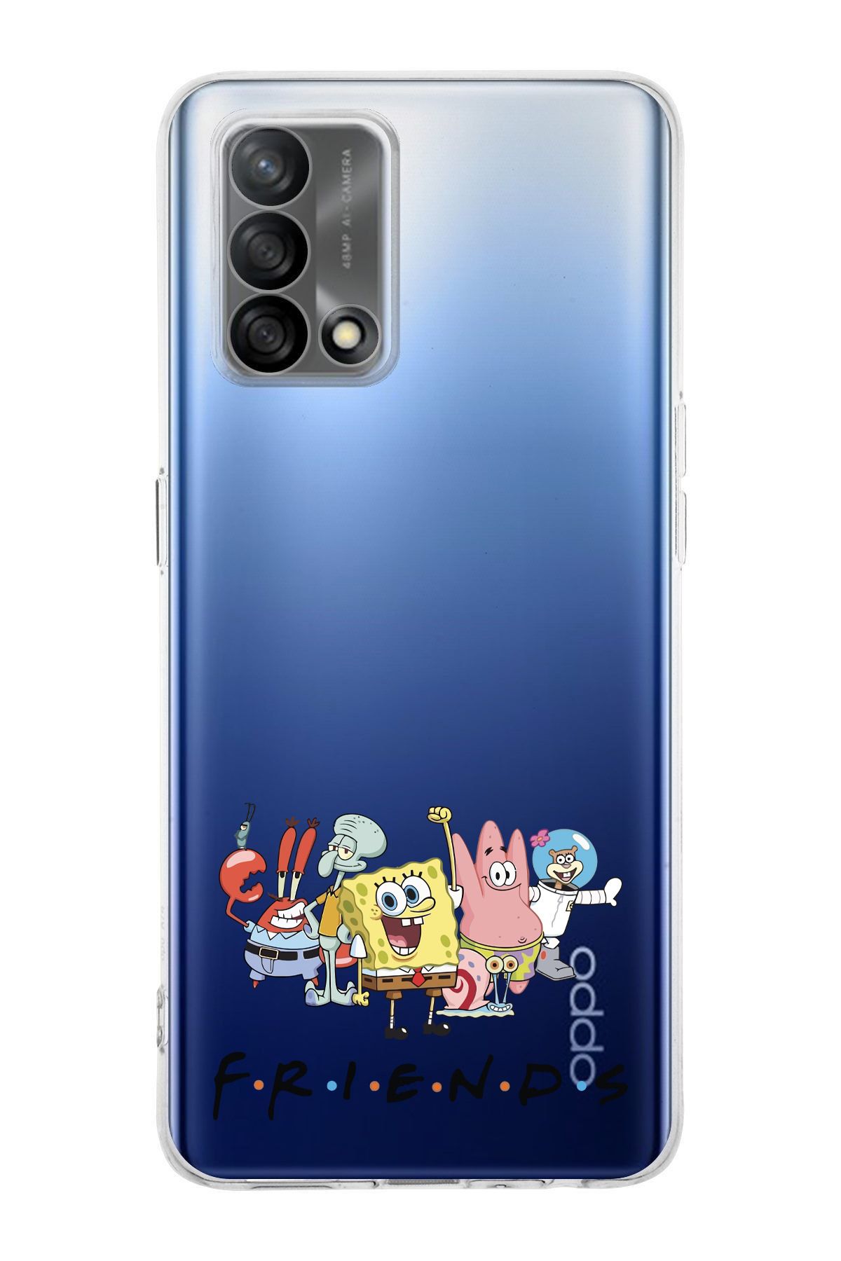 moonset Oppo A74 Uyumlu Friends Tasarımlı Baskılı Şeffaf Telefon Kılıfı