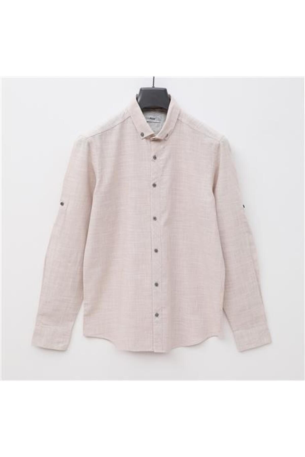 Shop58 Modern Fit Erkek Gömlek - 11-1787 - Bej
