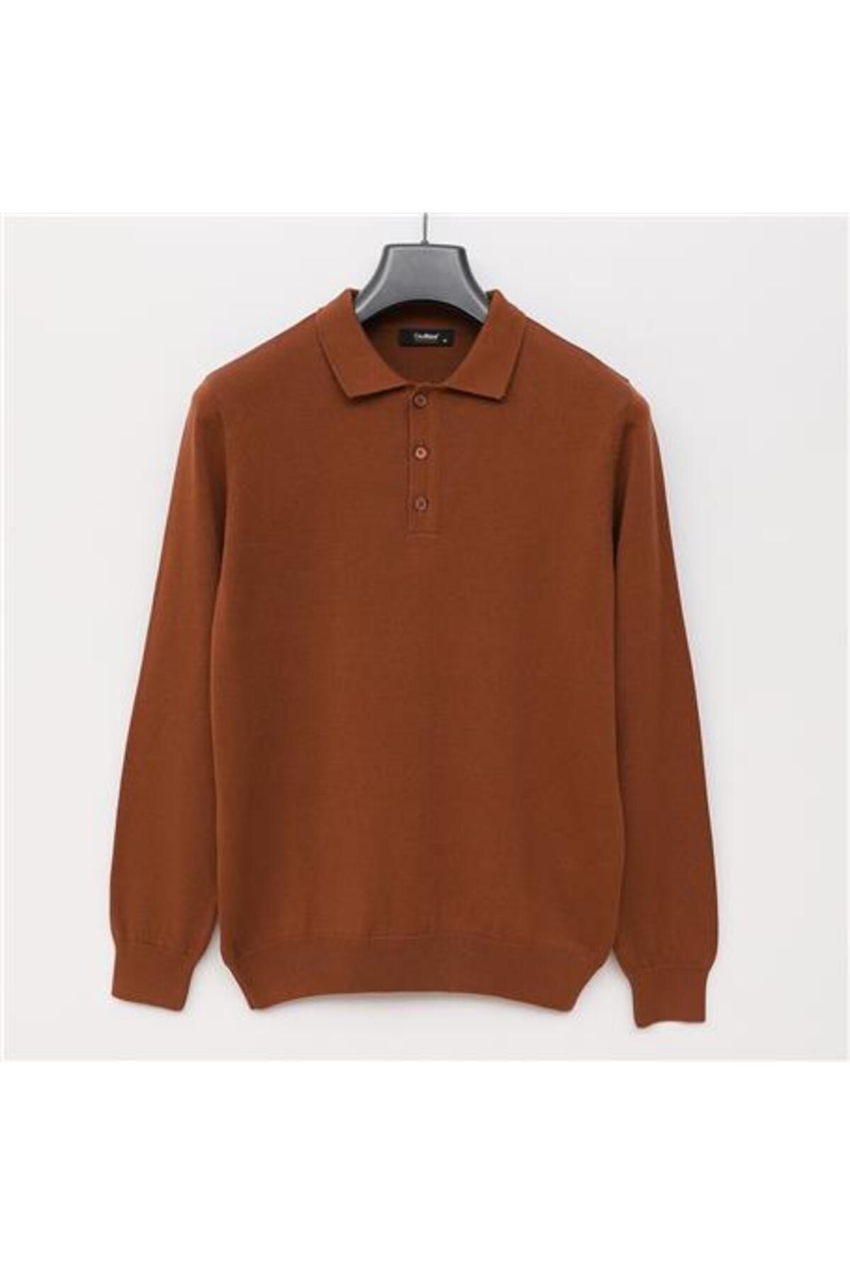 Shop58 Erkek Polo Yaka Uzun Kol Triko - 180540-1 - Kiremit