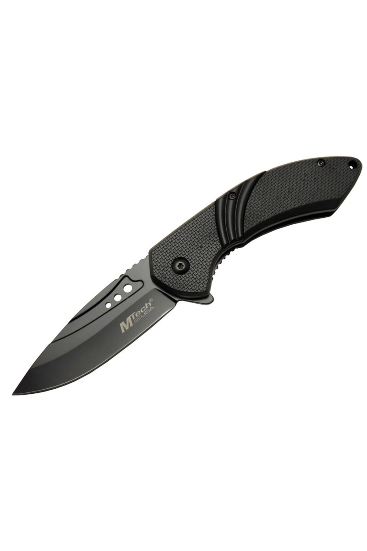 Easy Tedarik 4212 Siyah Kamp Çakı 20cm- Yarı Otomatik, Oluklu