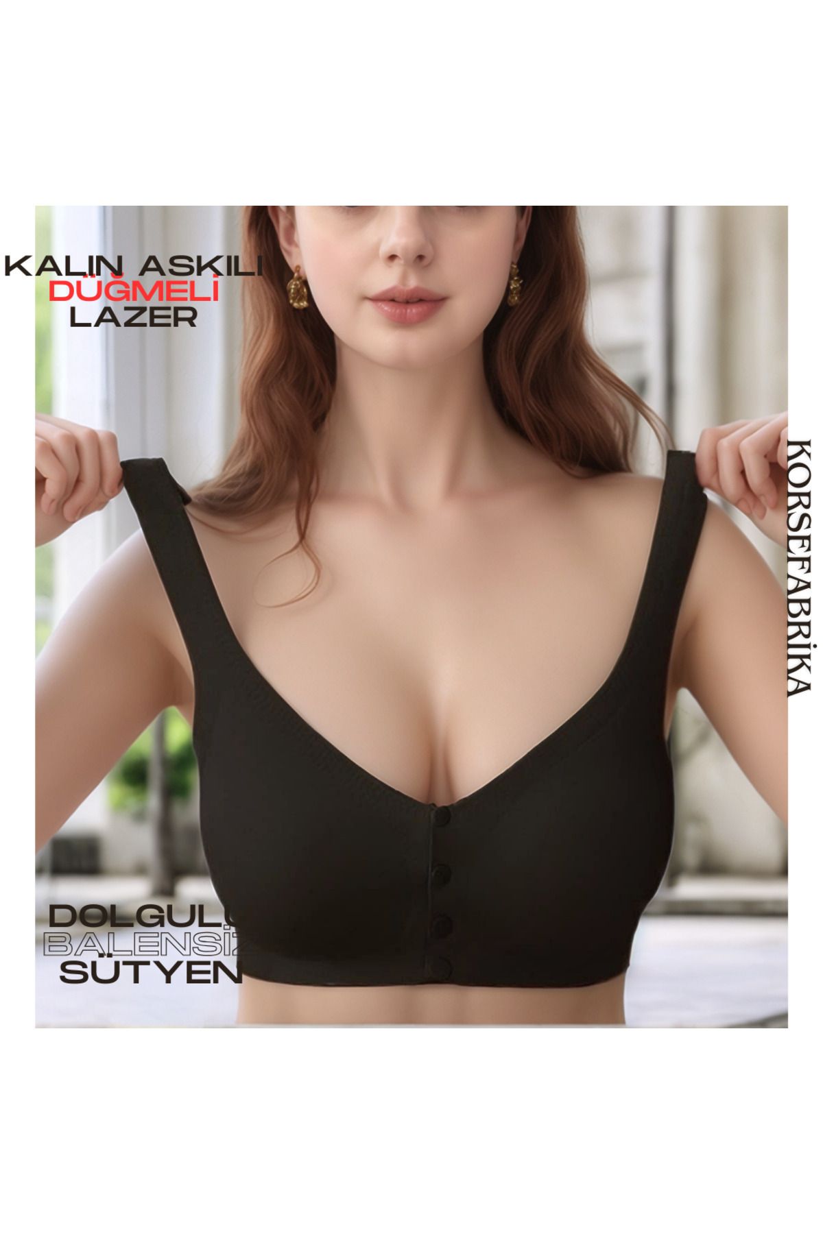 KORSEFABRİKA-Laser Front Button Invisible Wire Free Seamless Ghost Bra with Removable Pads 5