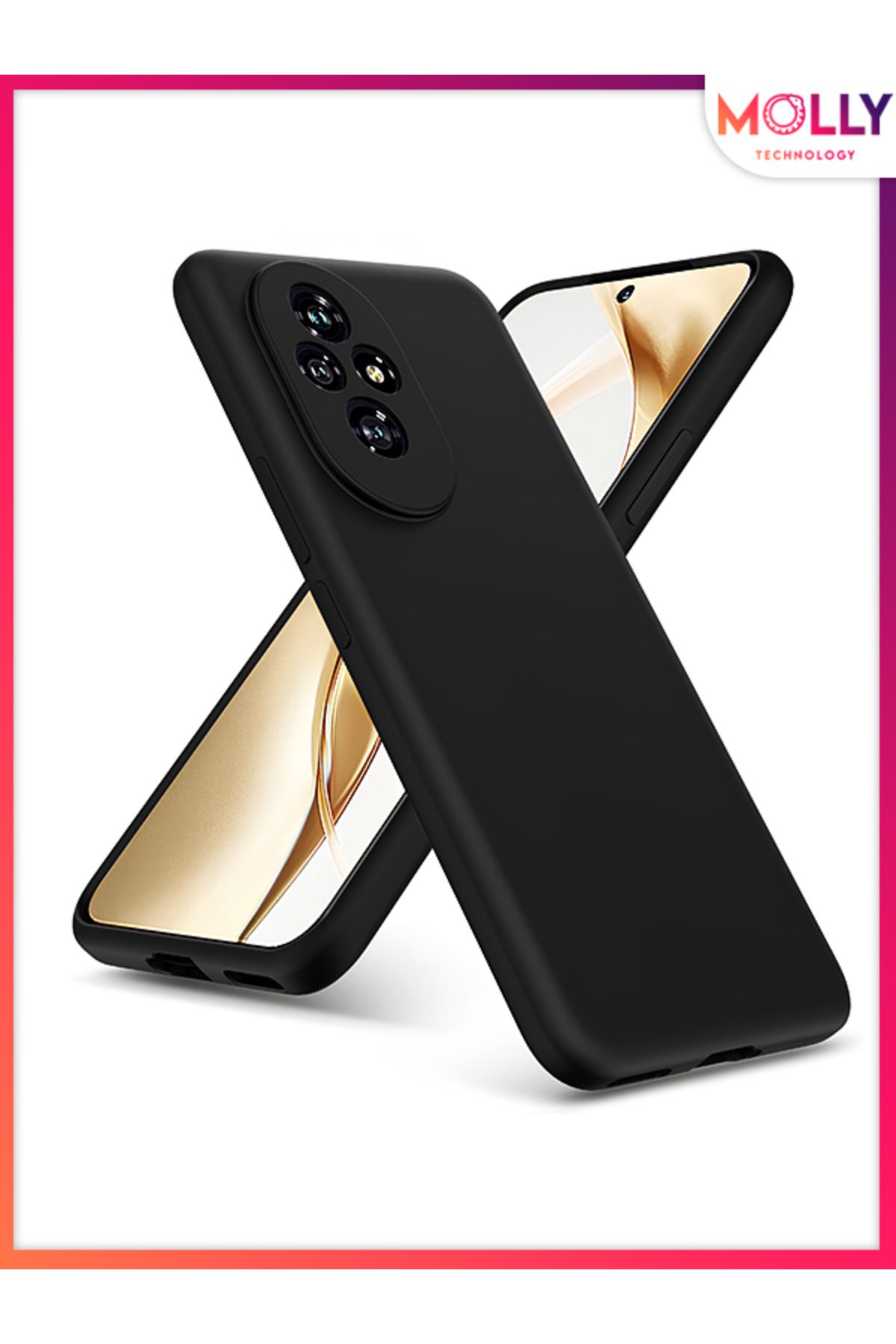 Molly HONOR 200 İçin Siyah Liquid İçi Kadife Silikon Kılıf