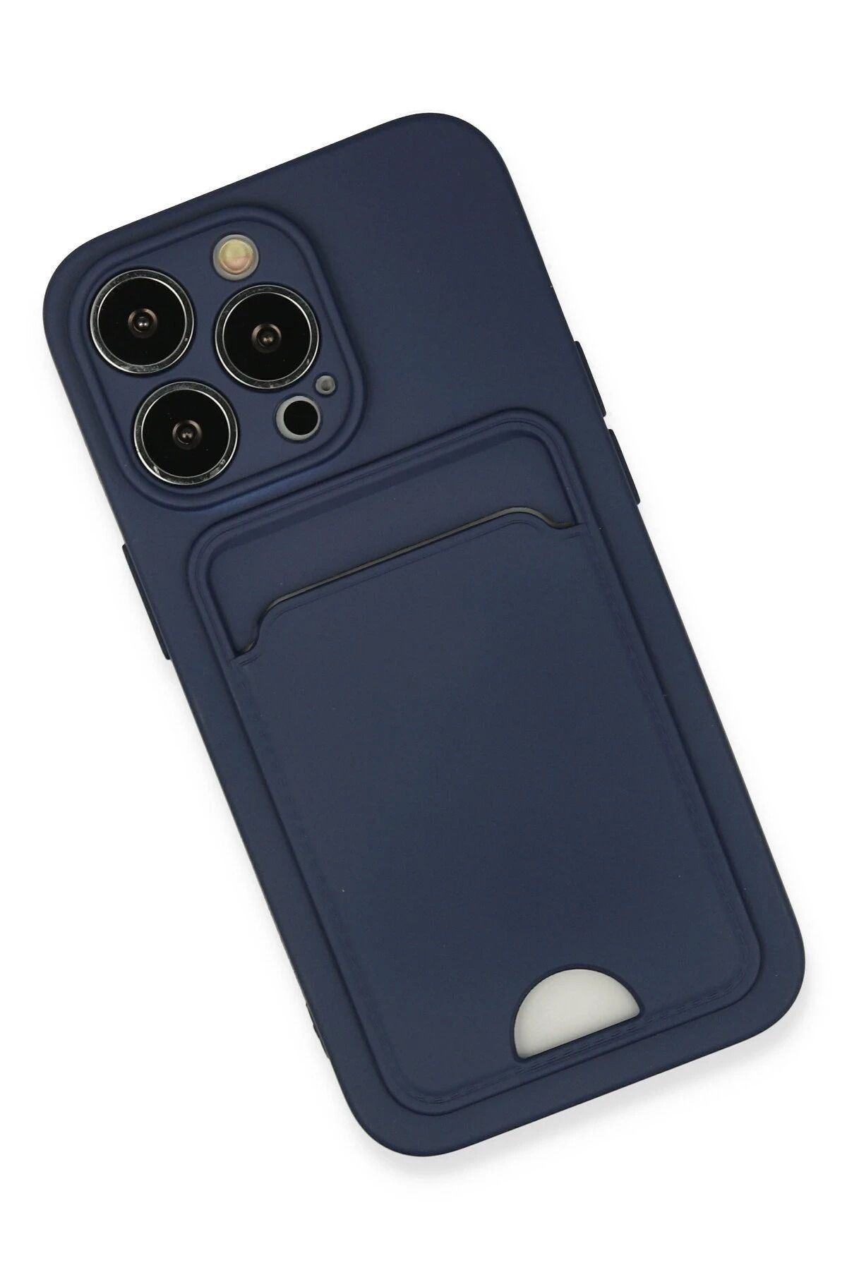 NewFace iPhone 13 Pro Kılıf Kelvin Kartvizitli Silikon - Lacivert FLKRY
