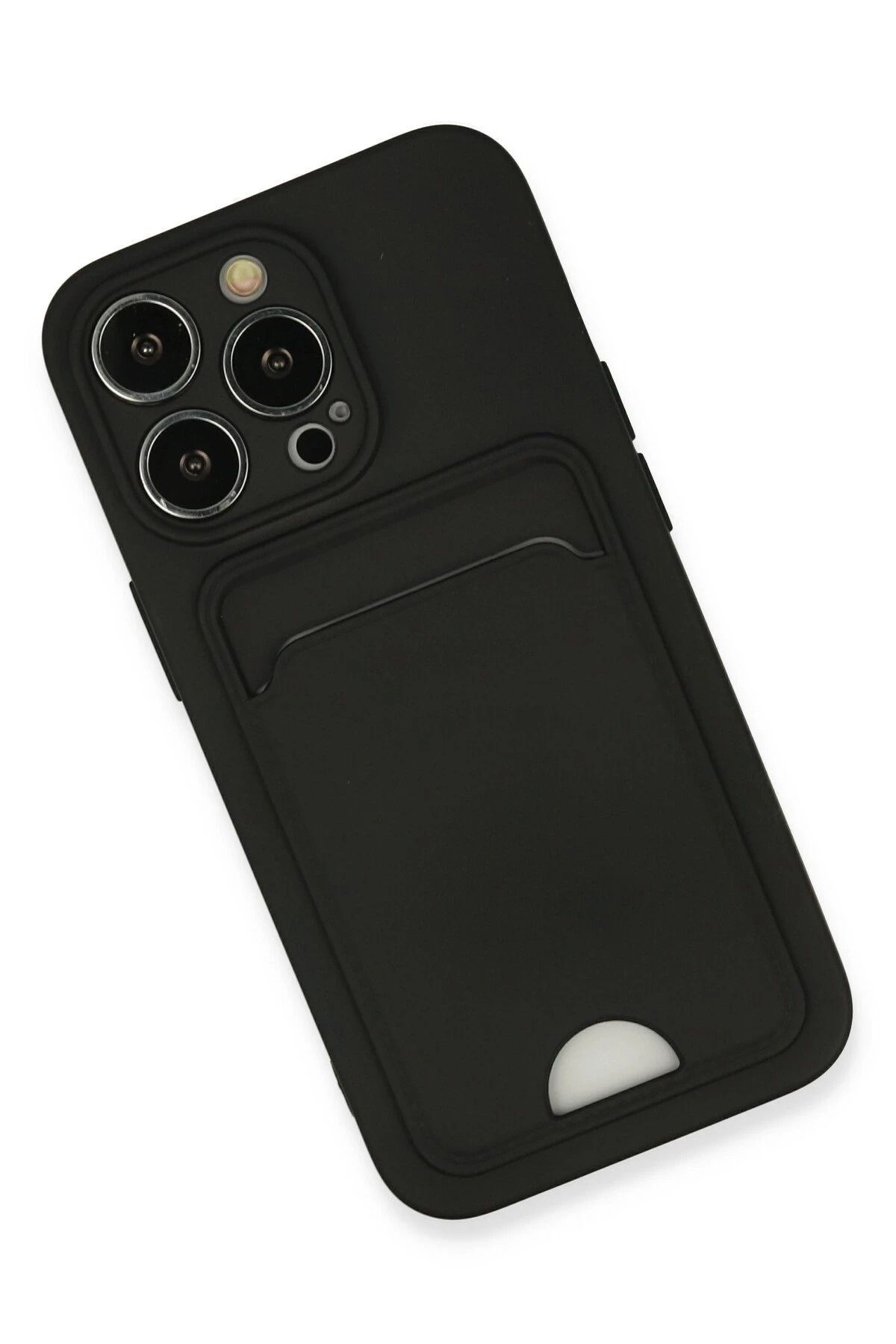NewFace iPhone 13 Pro Kılıf Kelvin Kartvizitli Silikon - Siyah FLKRY