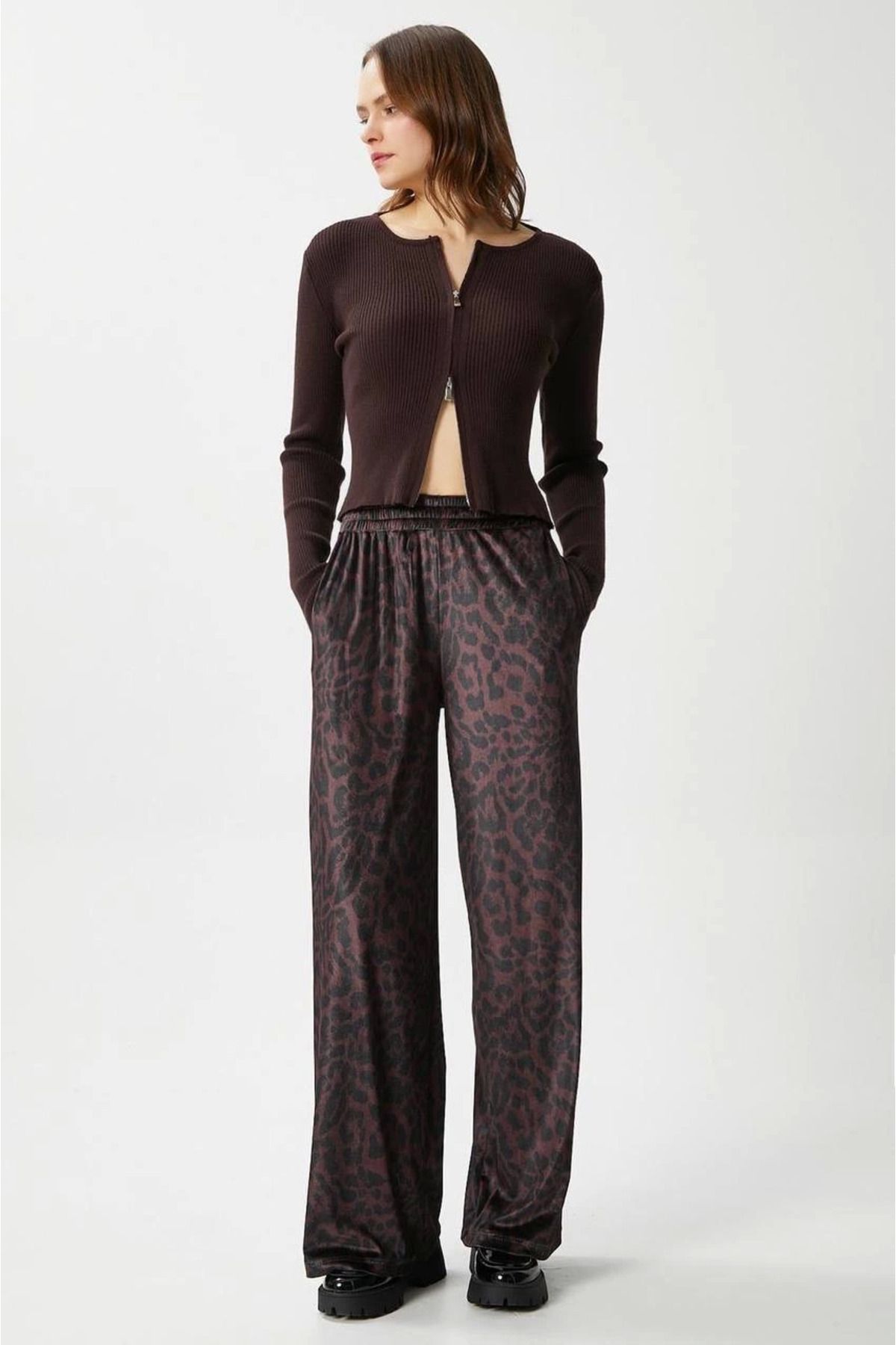 POLEXP Leopar desen pantolon