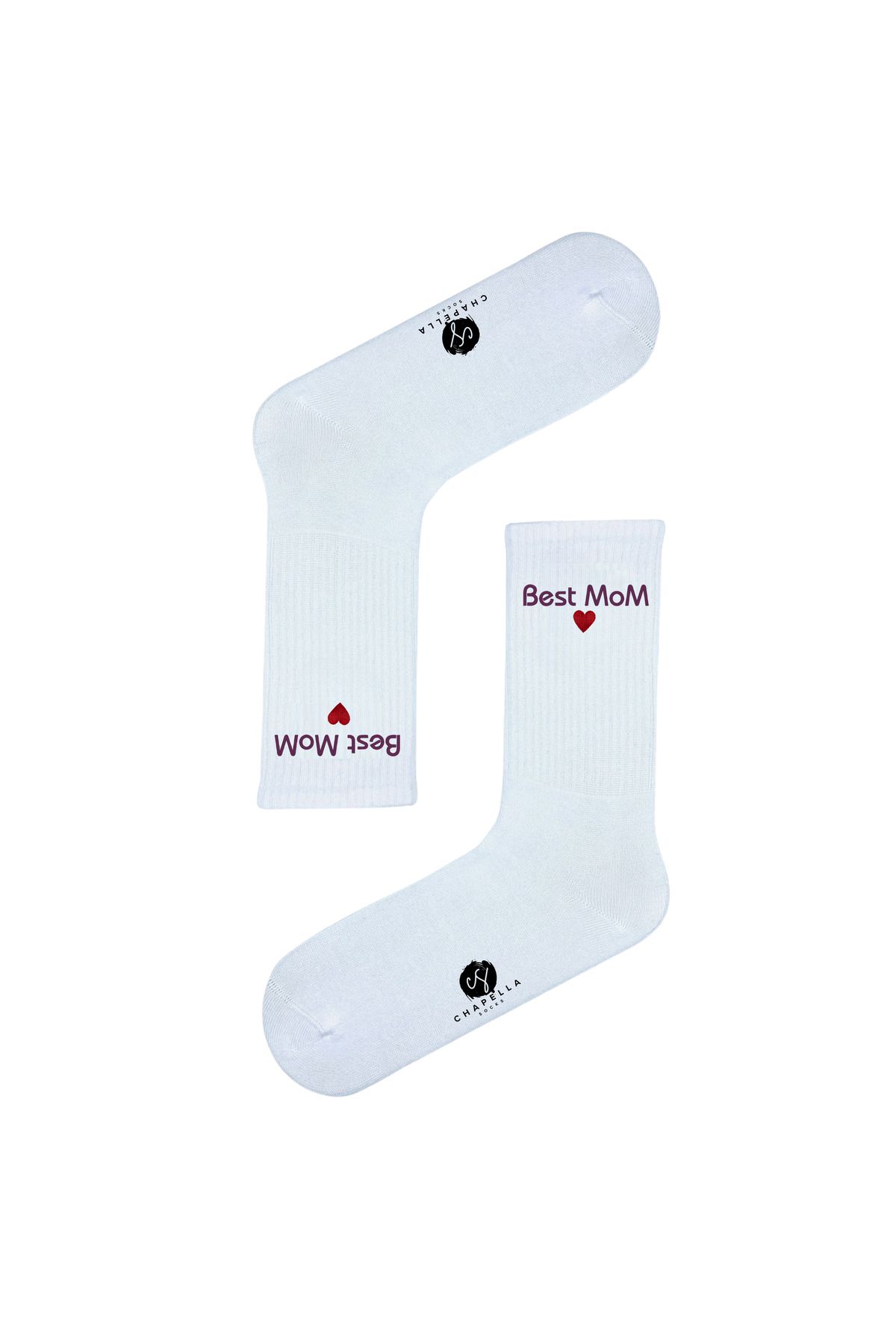 ChapellaSocks Anneler Günü - Nakışlı Unisex Uzun Tenis Çorap- %100 Pamuk ve Rahat!
