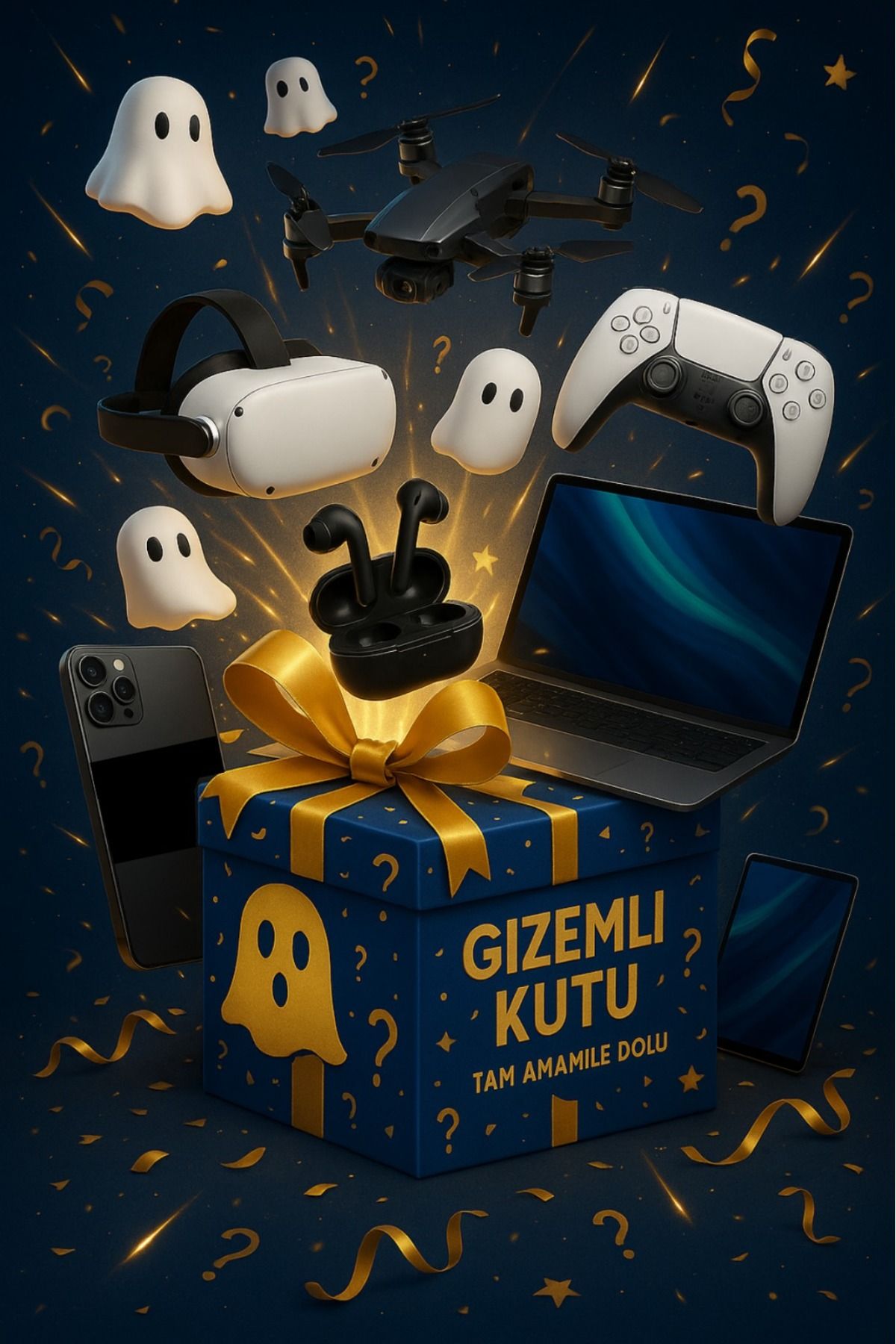 ERTECH MYSTERY BOX SÜPRİZ HEDİYE KUTUSU GİZEMLİ KUTU, genelde elektronik ürünler çıkmaktadır