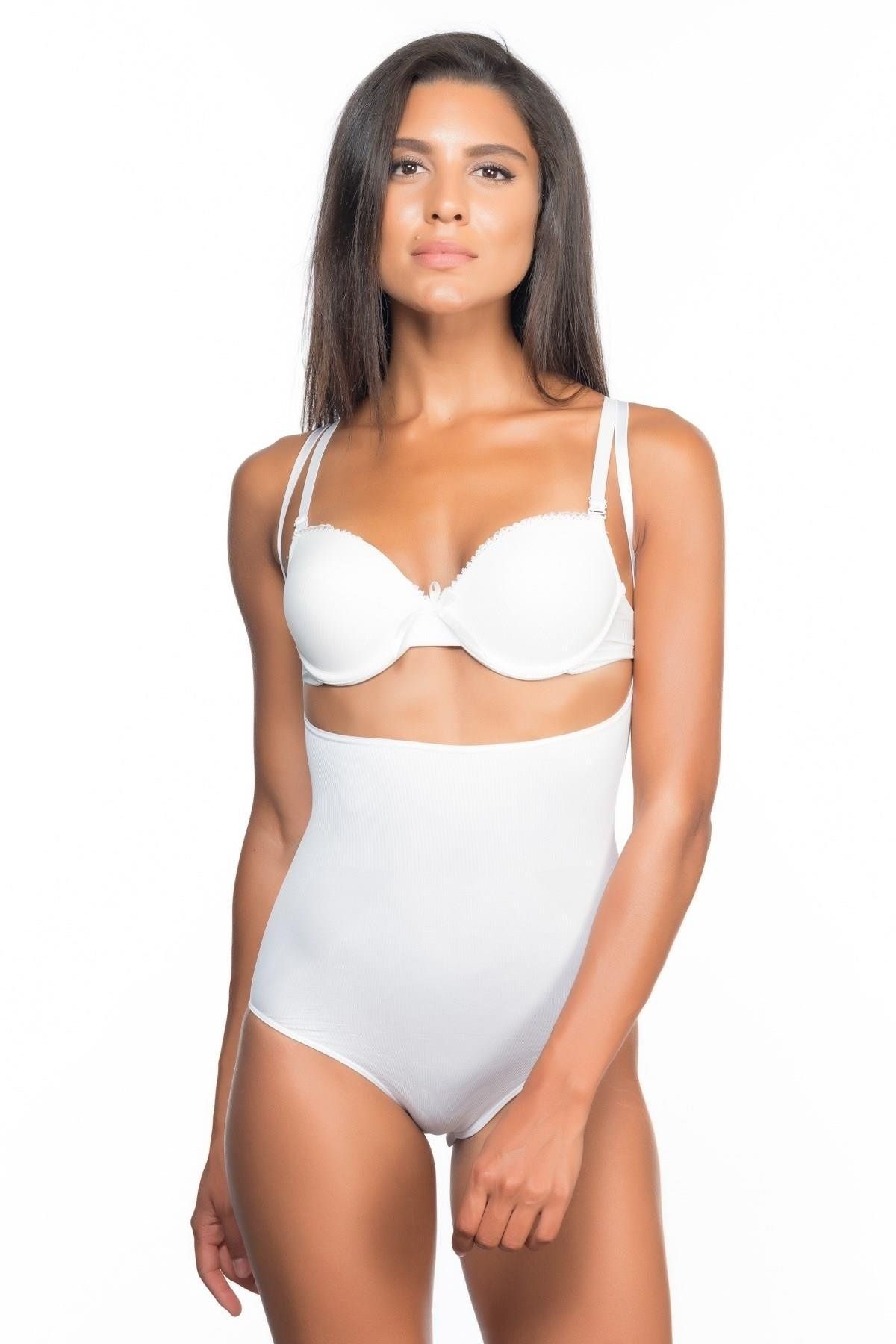 Beruflic BEYAZ MI Angel 2073 Göğüsü Açık Desenli Body Korse