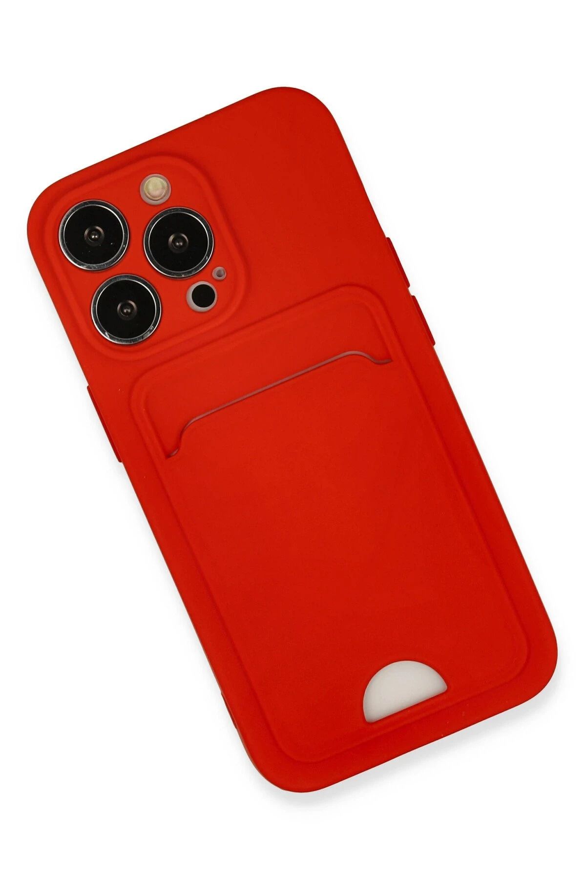 NewFace iPhone 13 Pro Kılıf Kelvin Kartvizitli Silikon - Kırmızı SVLRS