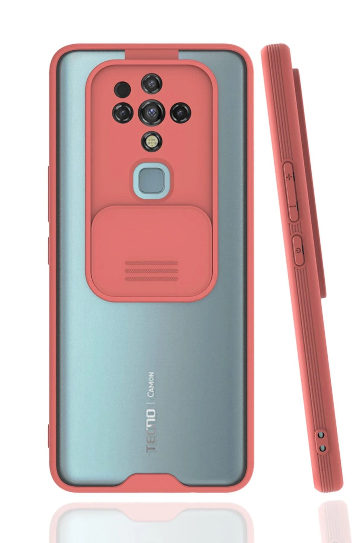 NewFace Tecno Camon 16 Kılıf Platin Kamera Koruma Silikon - Pembe WLZOR
