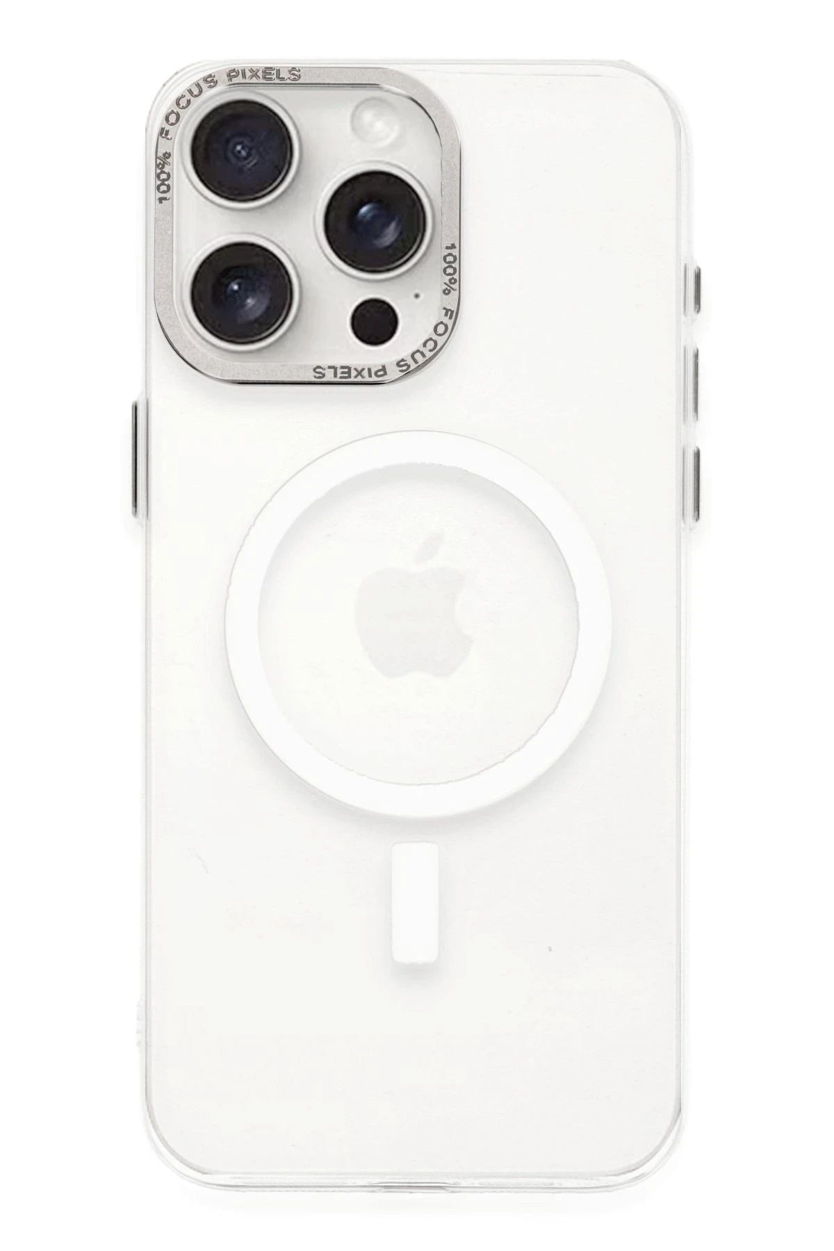 NewFace iPhone 15 Pro Kılıf Anka PC Magneticsafe Sert Metal Kapak - Şeffaf SVLRS