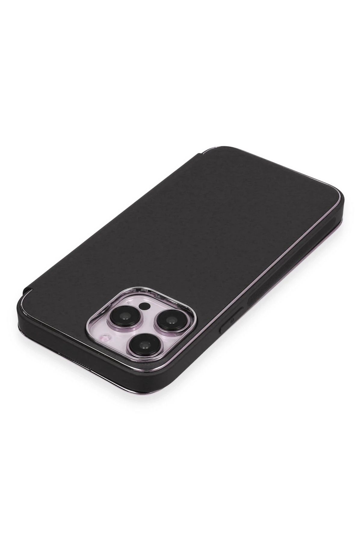 NewFace iPhone 14 Pro Kılıf Dolpin Kapaklı - Siyah SVLRS