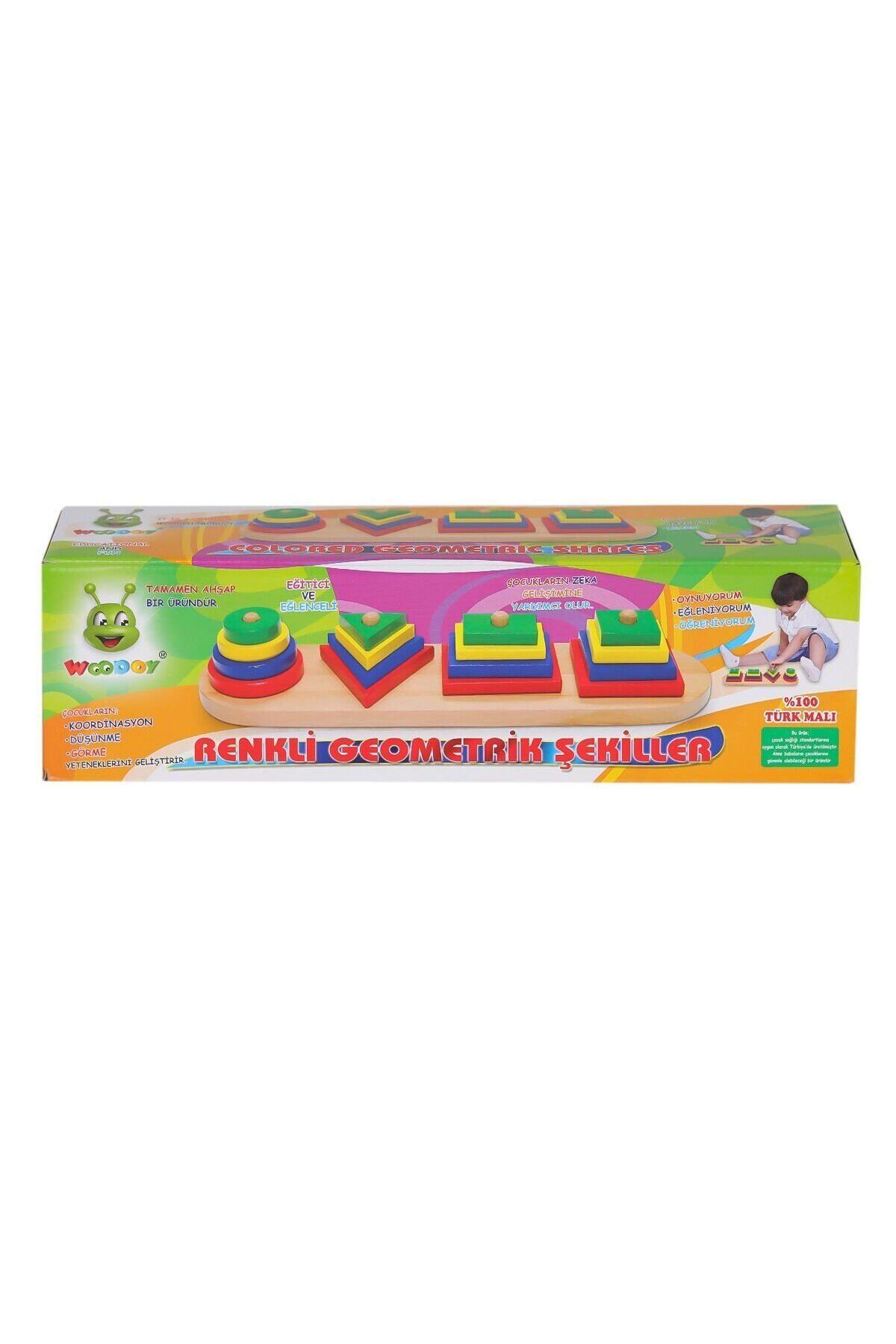 TimeStart KR006 Woodoy Renkli Geometrik Şekiller -Karsan Oyuncak