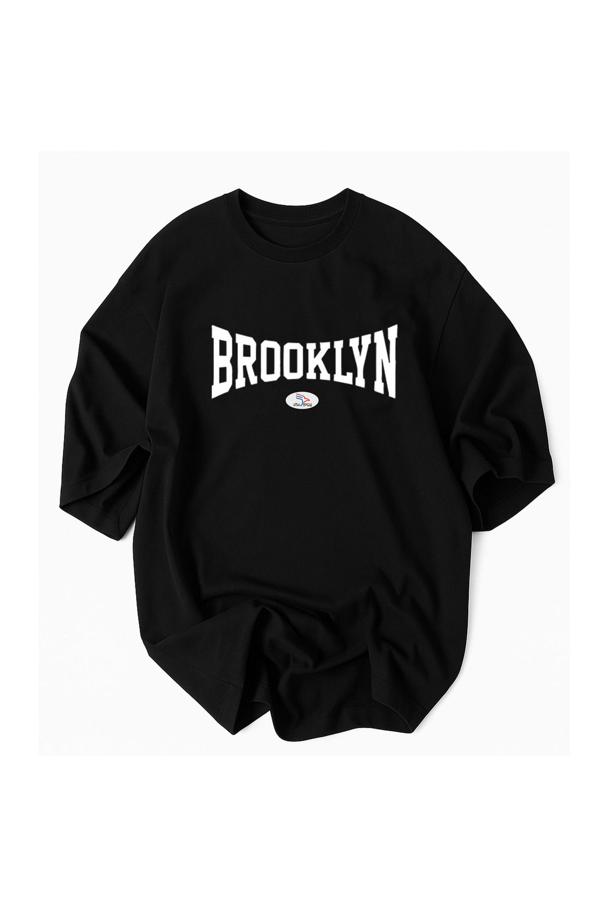 Racıng Brooklyn Usa Spor Baskılı %100 Pamuklu Oversize Tshirt tişört