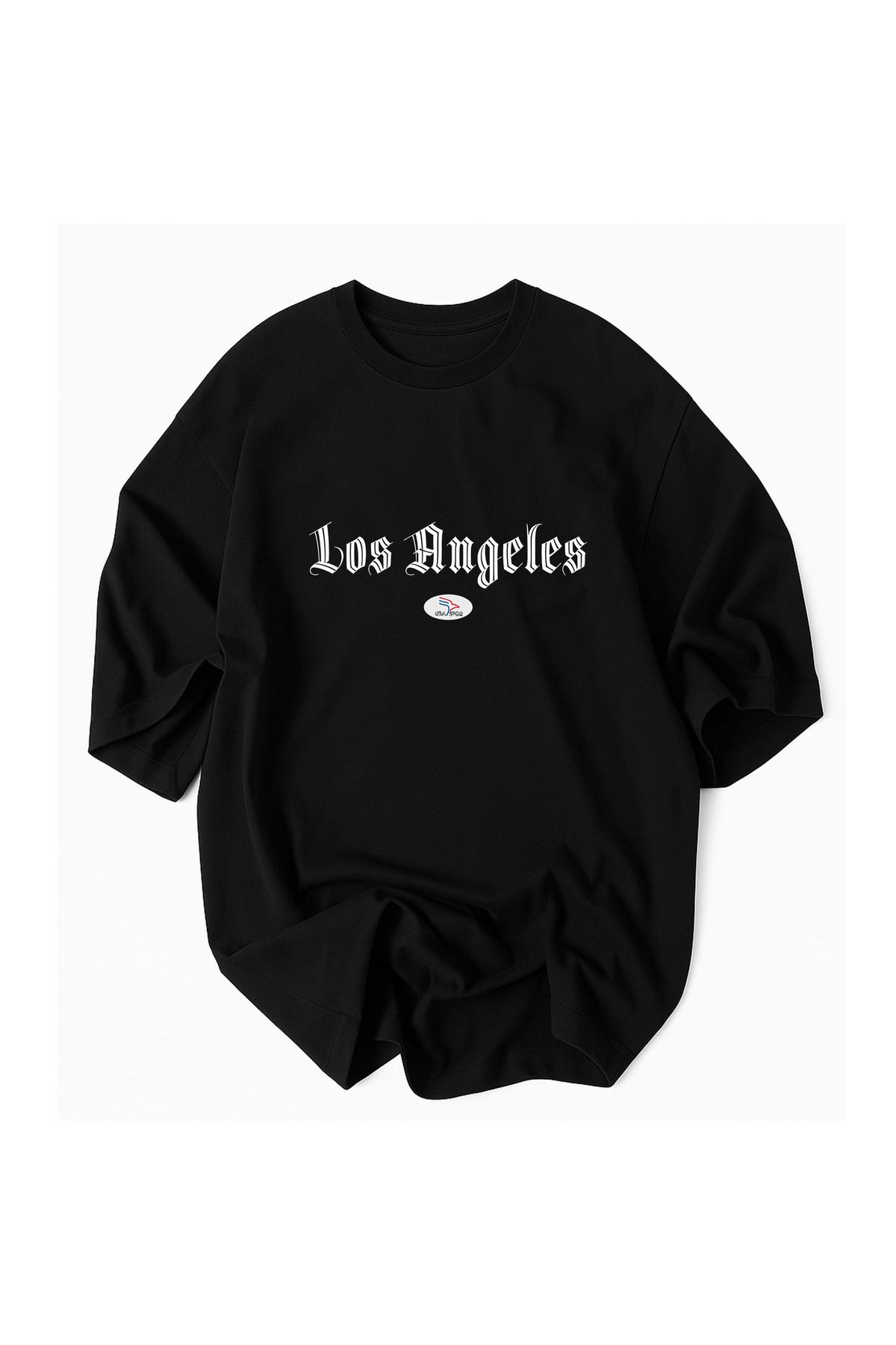 Racıng Los Angeles Usa Spor Baskılı %100 Pamuklu Oversize Tshirt tişört