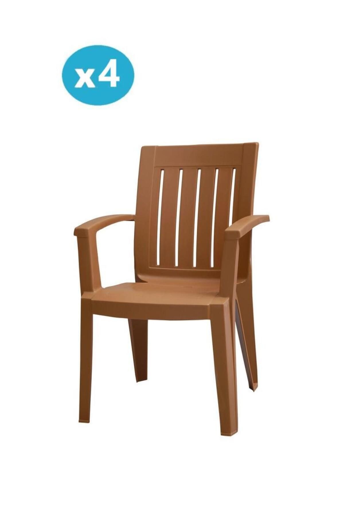 Omnipazar Mt-gf175 Cometa Plastik Bahçe Balkon Sandalye 4'lü Set