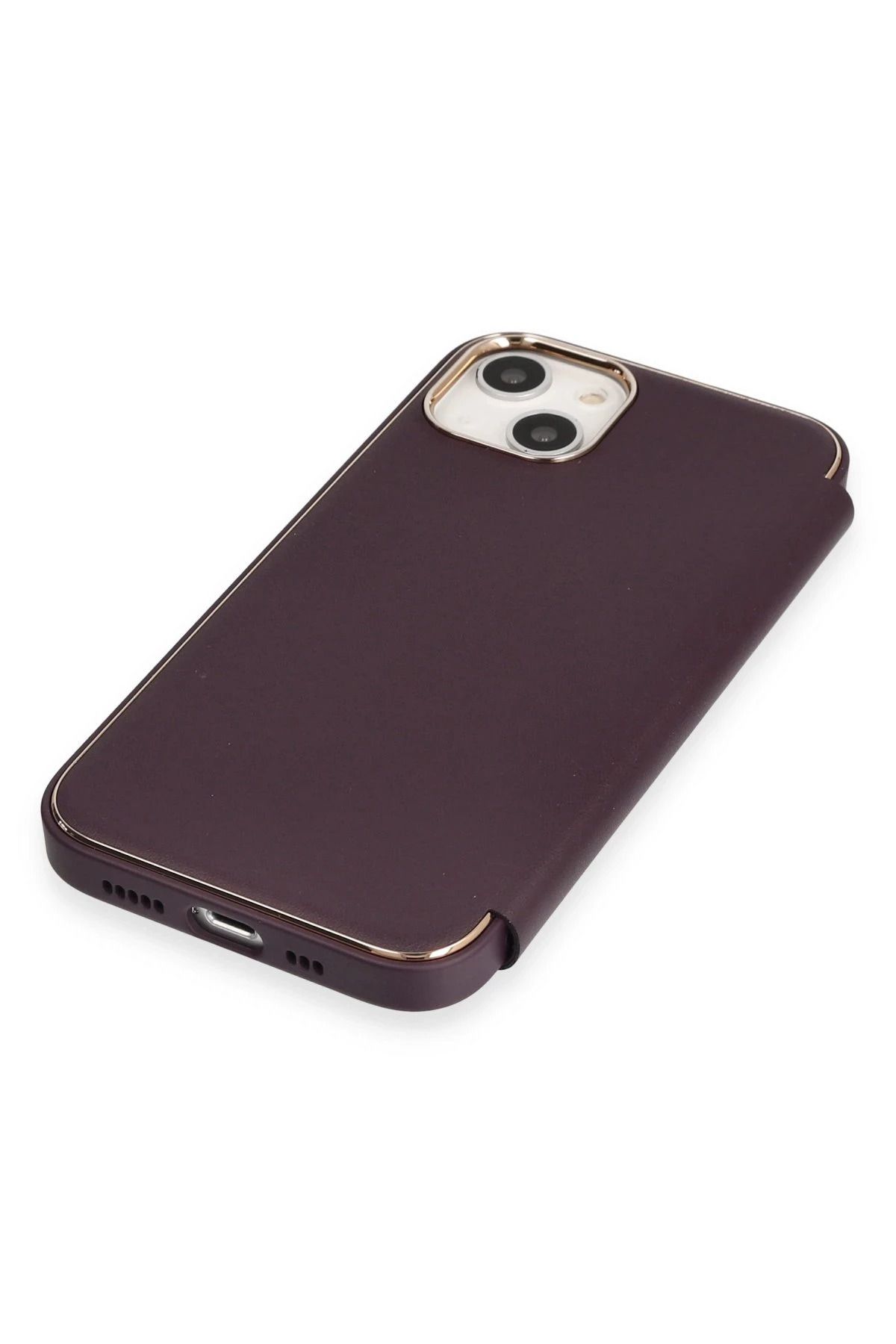 NewFace iPhone 14 Kılıf Dolpin Kapaklı - Derin Mor SVLRS