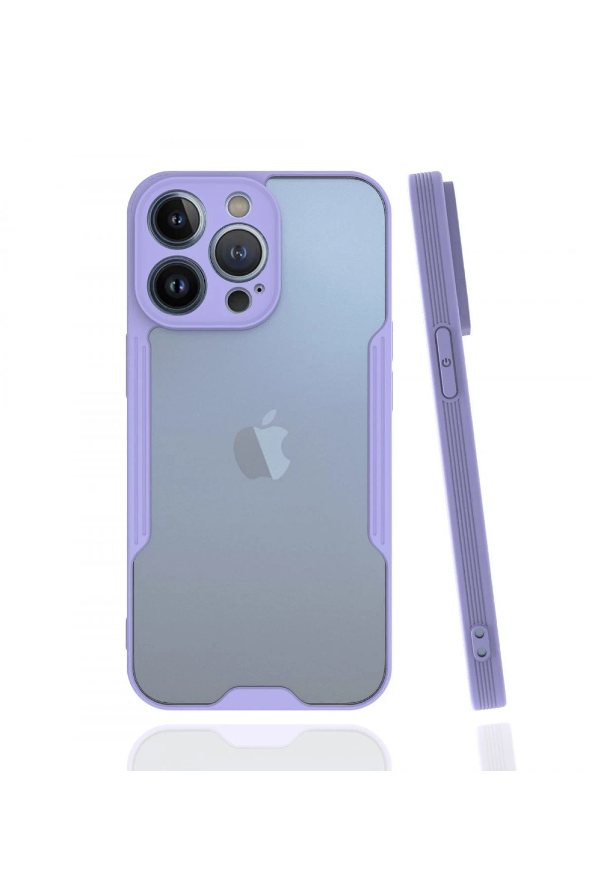 NewFace iPhone 13 Pro Max Kılıf Platin Silikon - Lila SVLRS