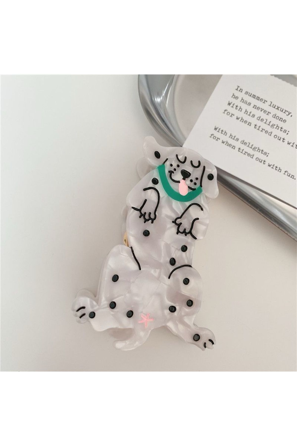İD ACCESSORİES Köpek Figürlü Akrilik Mandal Toka