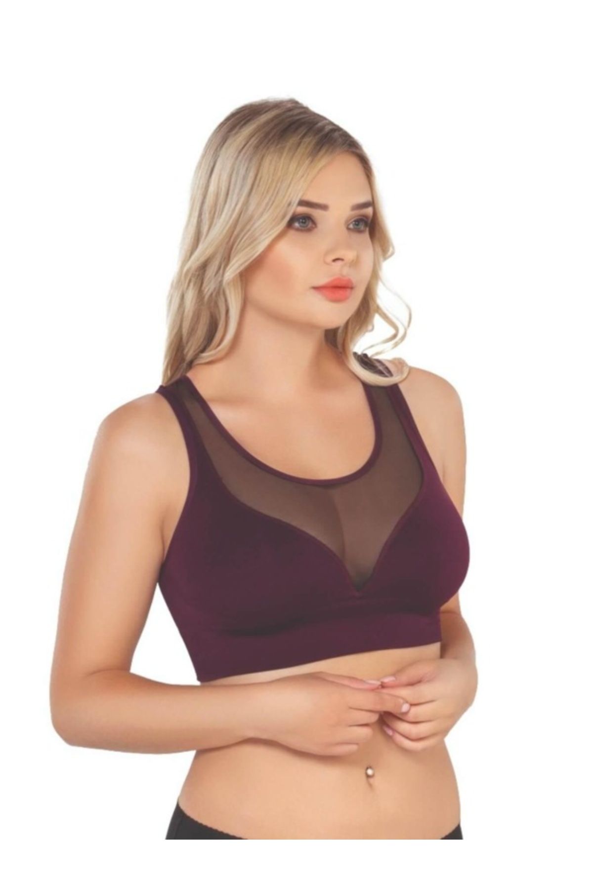 kapsulavm BORDO MI Emay 4028 Seamless Tül Toparlayıcı Büstiyer