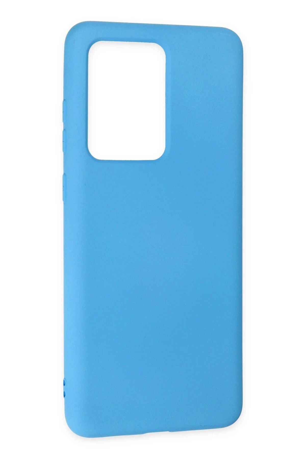 NewFace Samsung Galaxy S20 Ultra Kılıf Nano içi Kadife Silikon - Mavi SVLRS