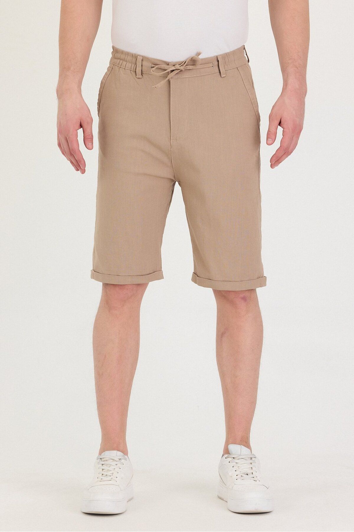 twentyfive25 Erkek Slim Fit Keten Chino Şort