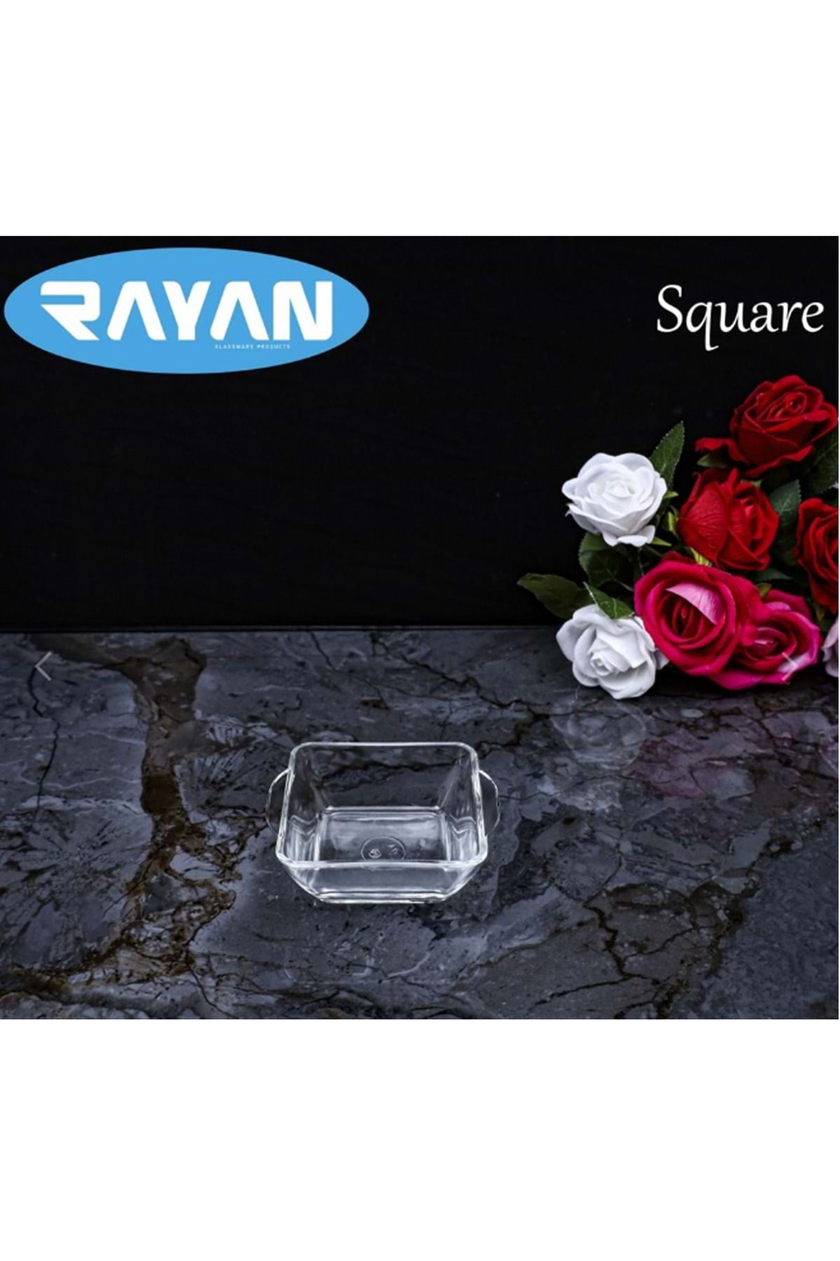 Shop58 Square Tekli Kare Cam Kahvaltılık Kase Royaleks-81485