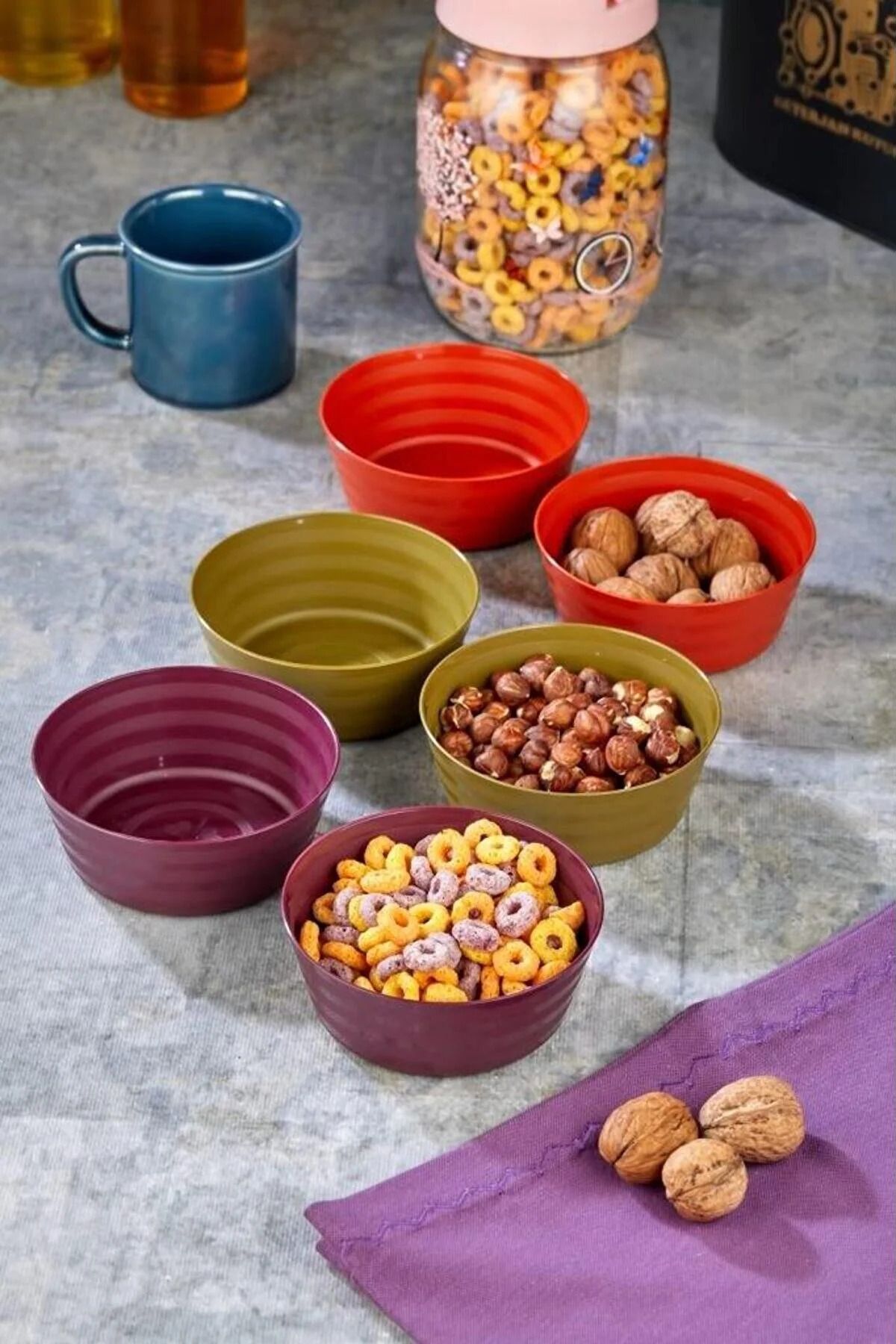 Shop58 Plastik Çerezlik Sunumluk 6 Lı Kase Yonca Desen Royaleks-HT-001
