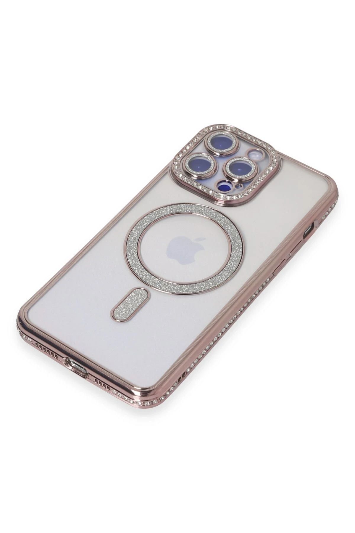 NewFace iPhone 15 Pro Kılıf Joke Simli Magneticsafe Kılıf - Pembe SVLRS