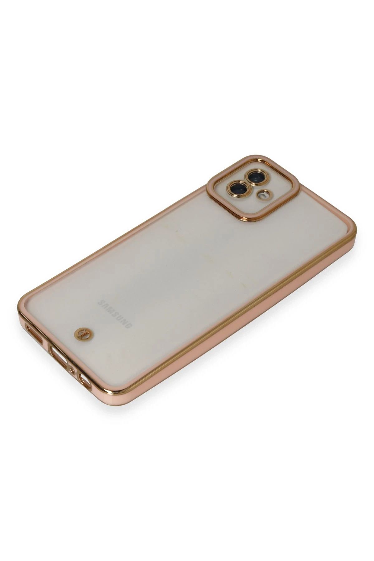 NewFace Samsung Galaxy A04 Kılıf Liva Lens Silikon - Pudra SVLRS