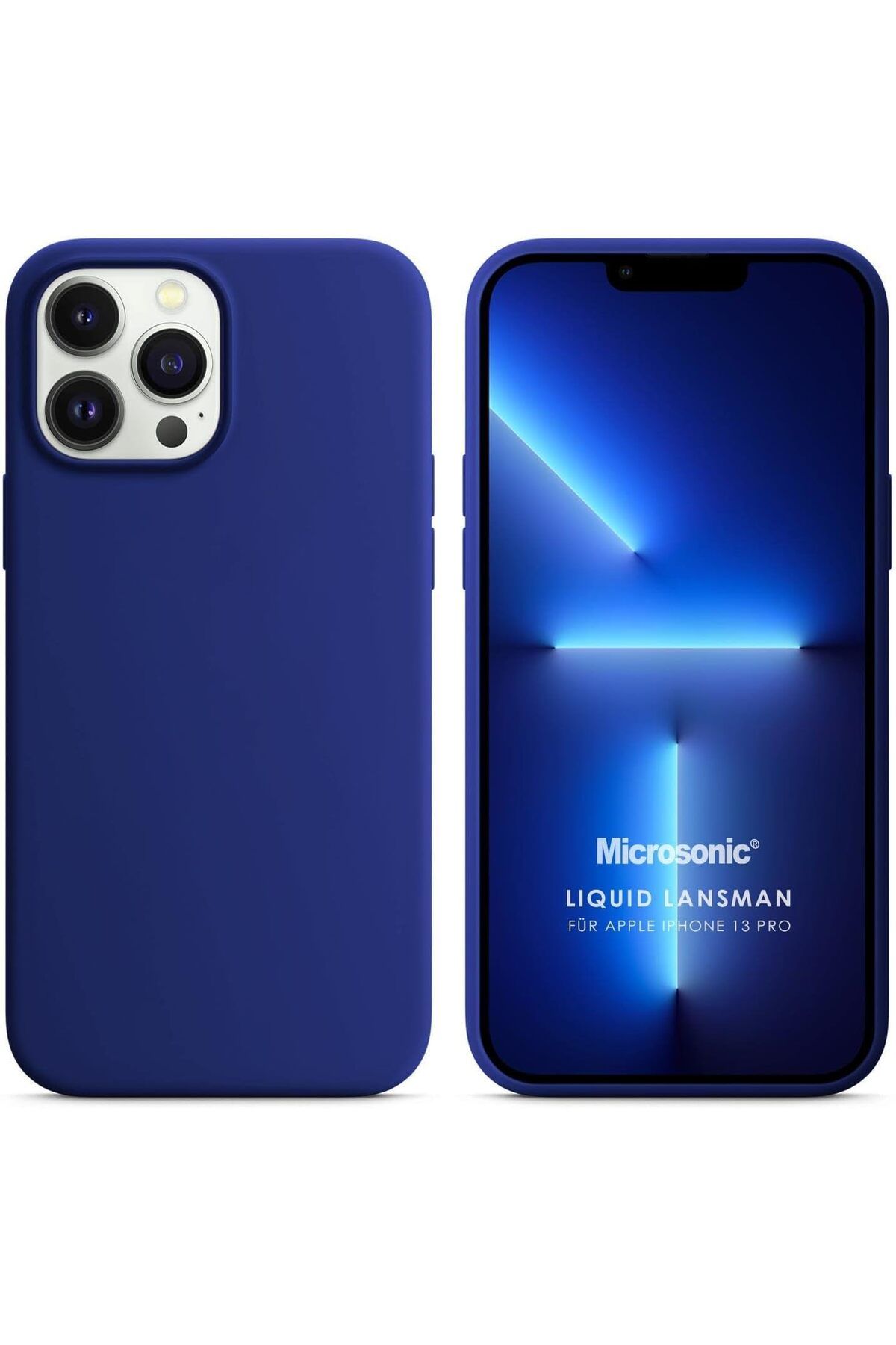 ÇAĞUR çağur iPhone 13 Pro için Kılıf Liquid Lansman Silikon Lacivert [iPhone 13 Pro ile Uyumlu Kılı