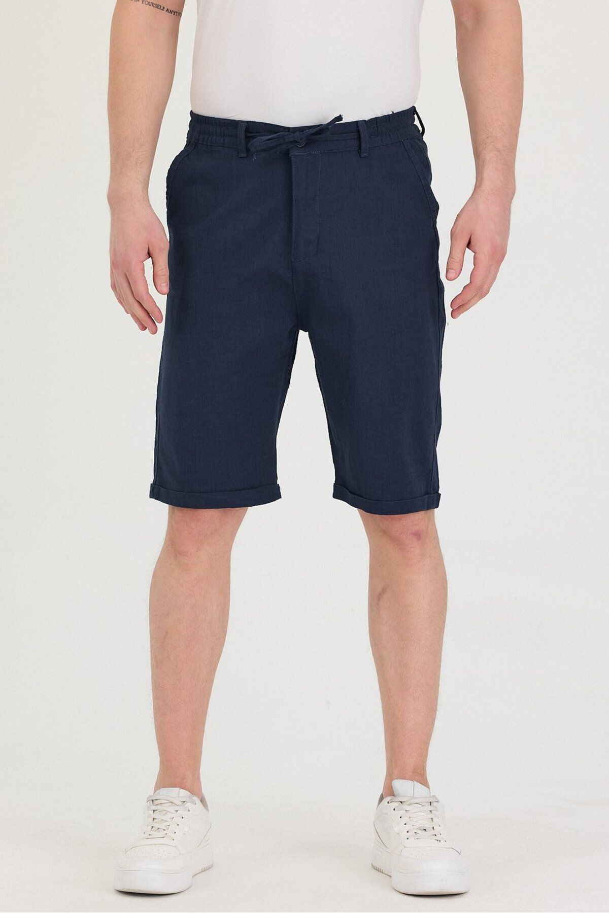 twentyfive25 Erkek Slim Fit Keten Chino Şort