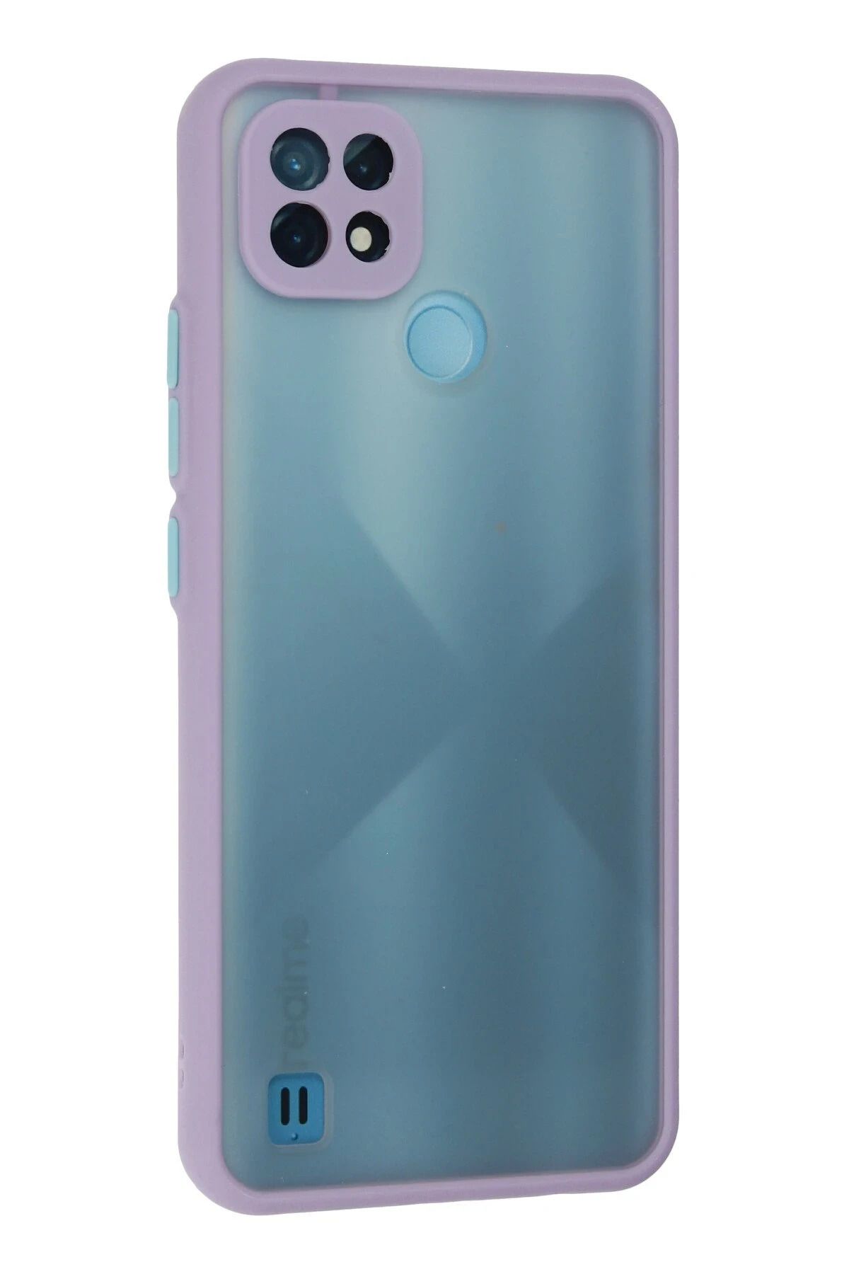 NewFace Realme C21 Kılıf Montreal Silikon Kapak - Mor SVLRS