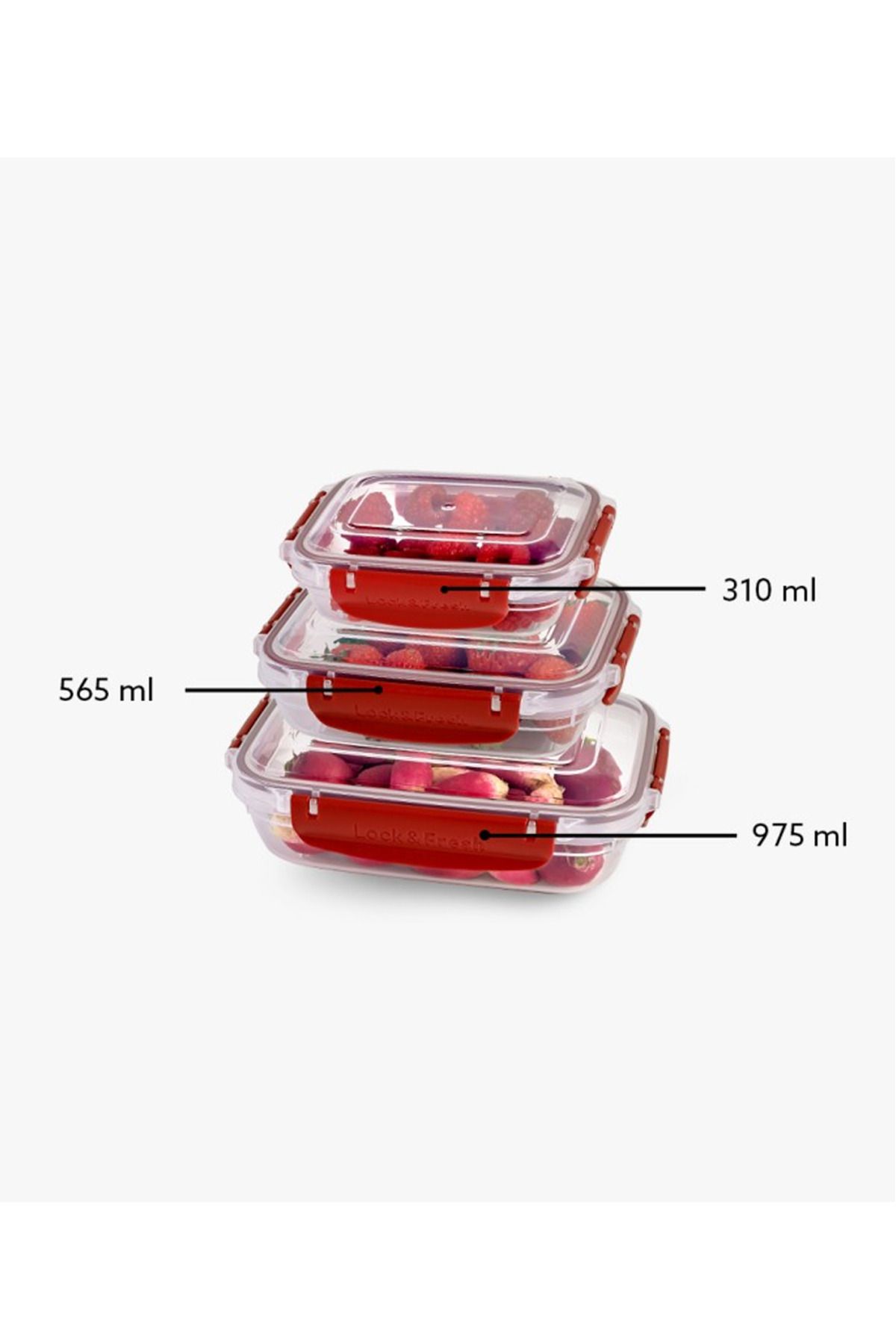 Shop58 Master Dikdörtgen Saklama Seti 3'lü 310-565-975 Ml Royaleks-30886