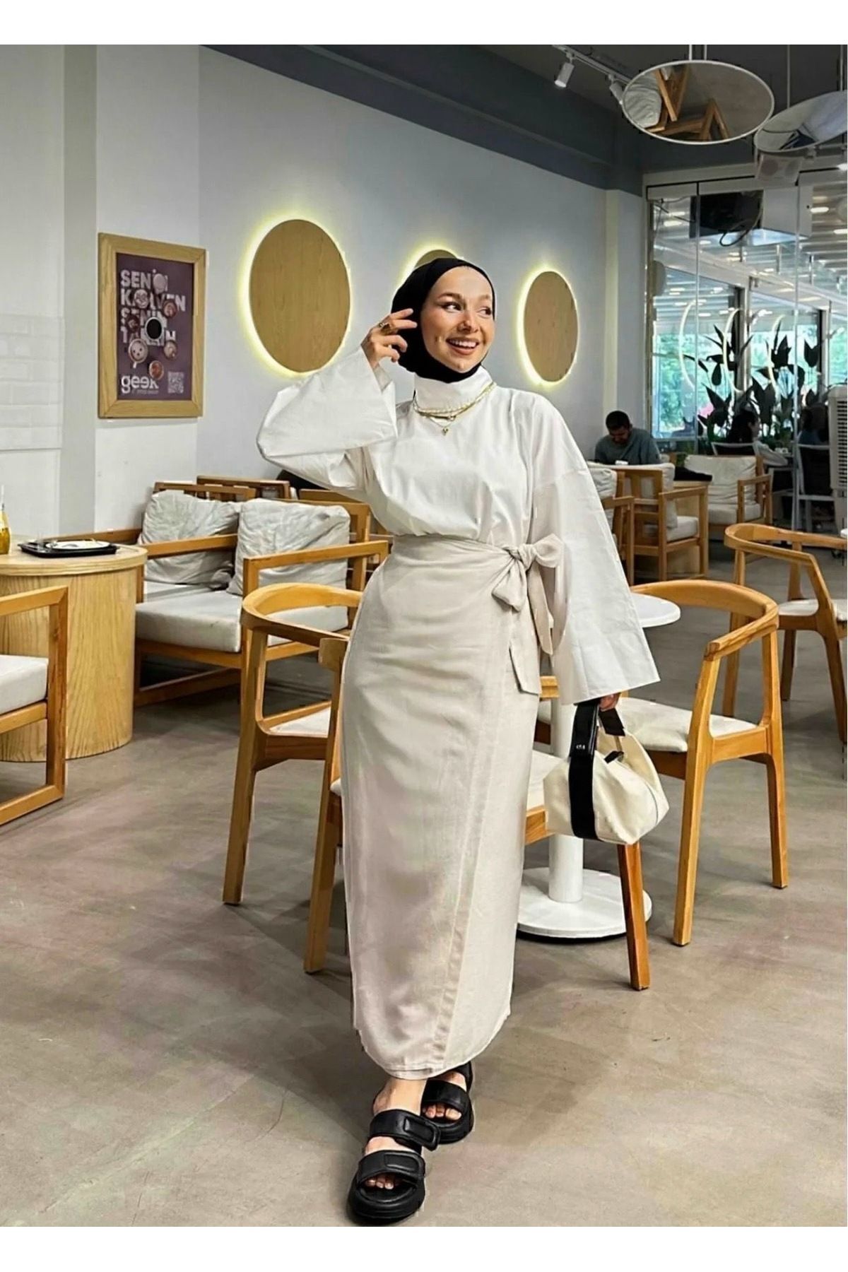 Kurtayfashion Kadın yandan bağlamalı etek