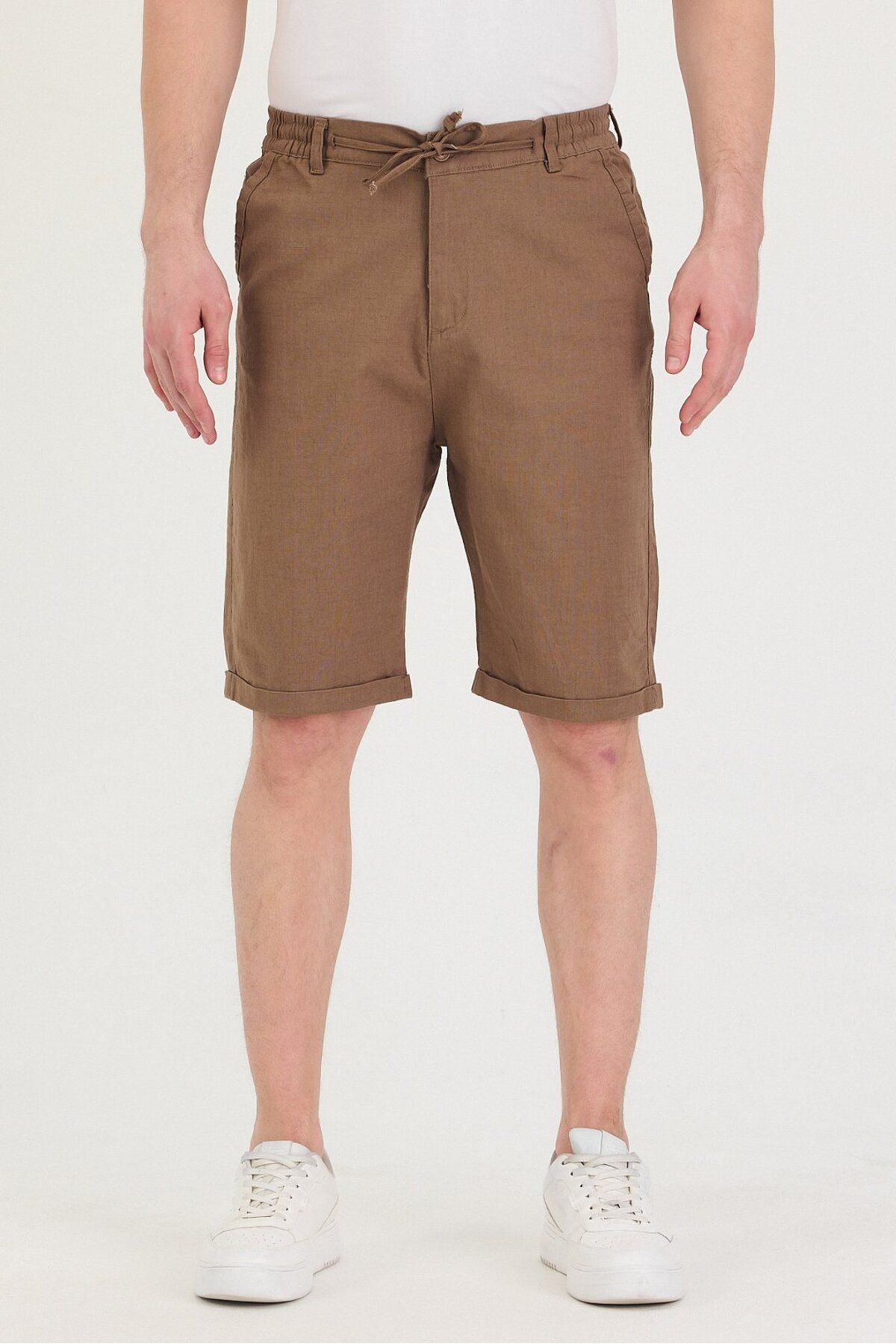 twentyfive25 Erkek Slim Fit Keten Chino Şort