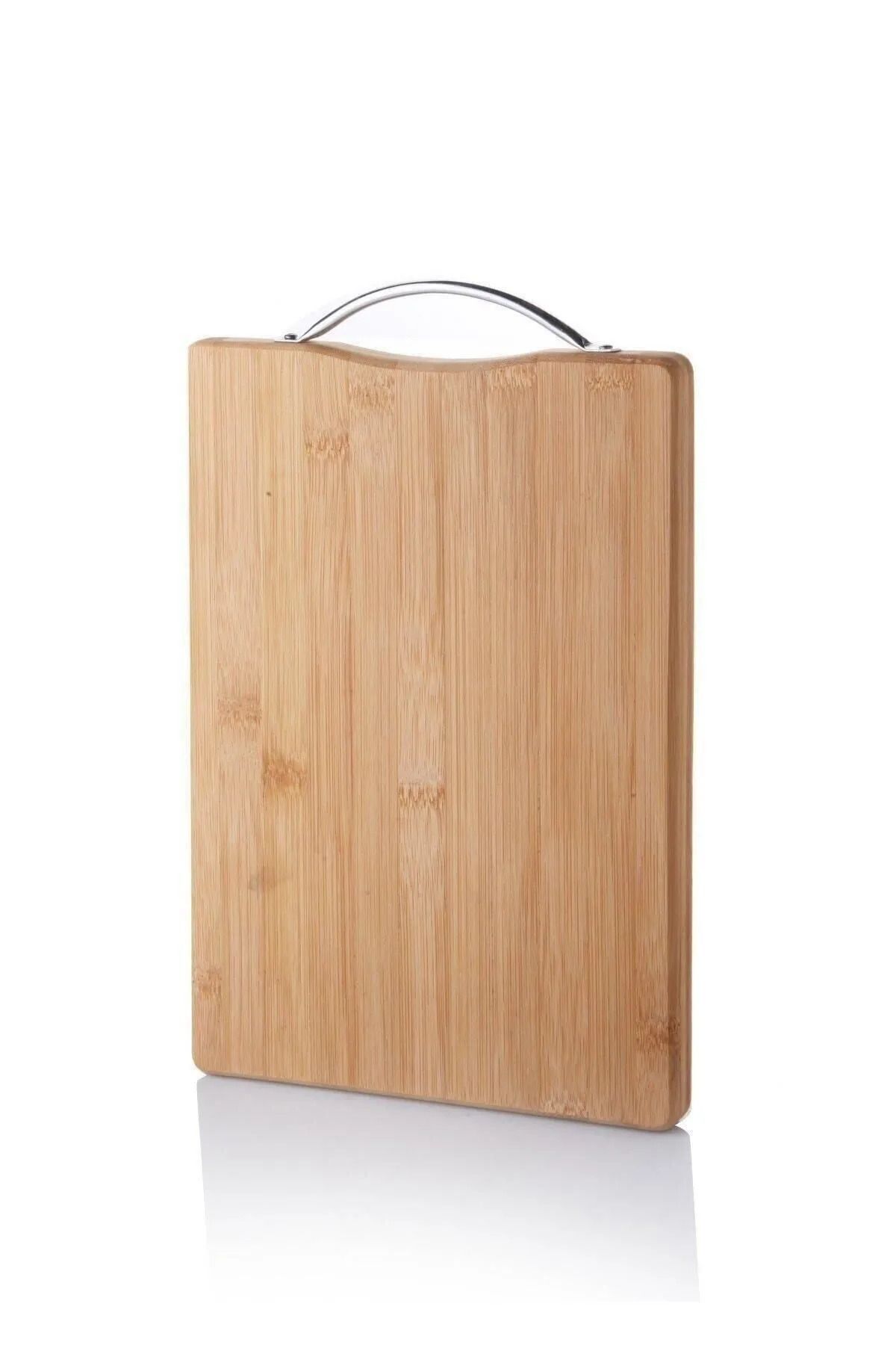 Shop58 Metal Tutacaklı Lüx Bambu Kesme Tahtası 30cm X20cmx1.8cm Royaleks-67458