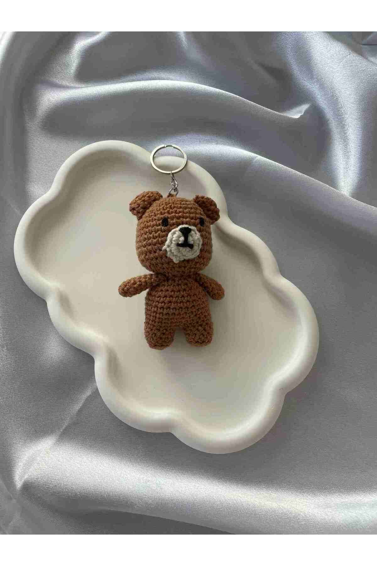 OK AKSESUAR Amigurumi Anahtarlık El Yapımı Ayıcık 10 cm