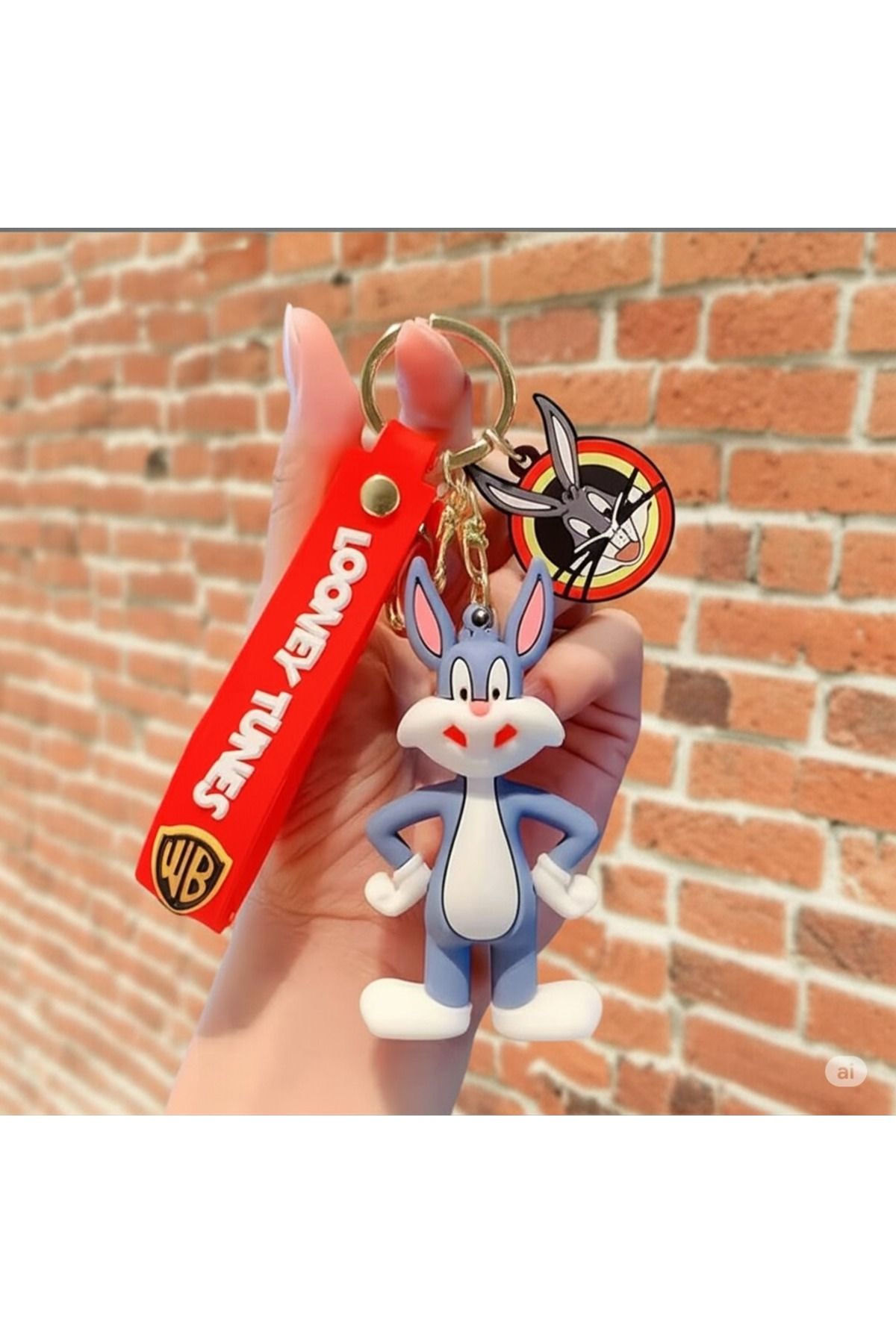 Mimi Aksesuar 3D Lüks Büyük Boy Bugs Bunny Daffy Duck Ve Winnie The Pooh Slikon Anahtarlık & Çanta Aksesuarı