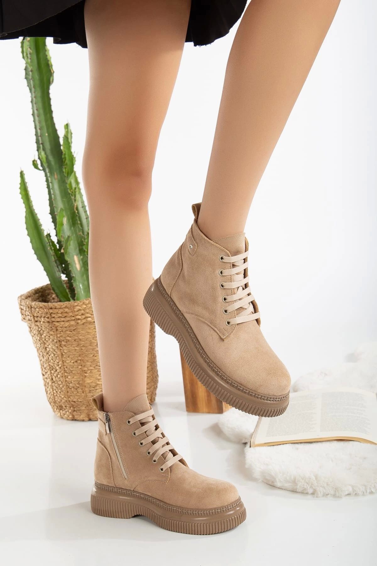 Shop58 Jiwa Nude Süet Bağcıklı Bot