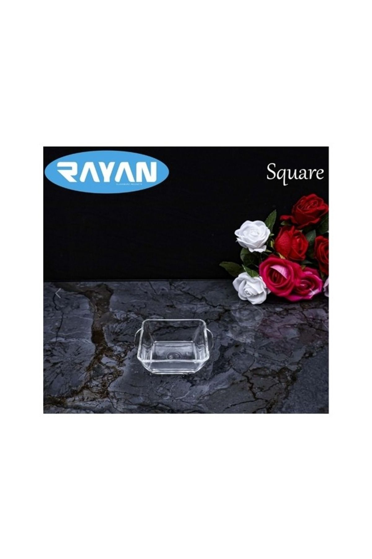 Shop58 Square Tekli Kare Cam Kahvaltılık Kase ROYALEKS-25057