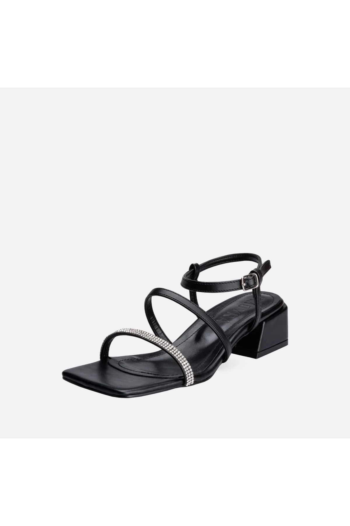 Shop58 Jotti Siyah Cilt Topuklu Ayakkabı
