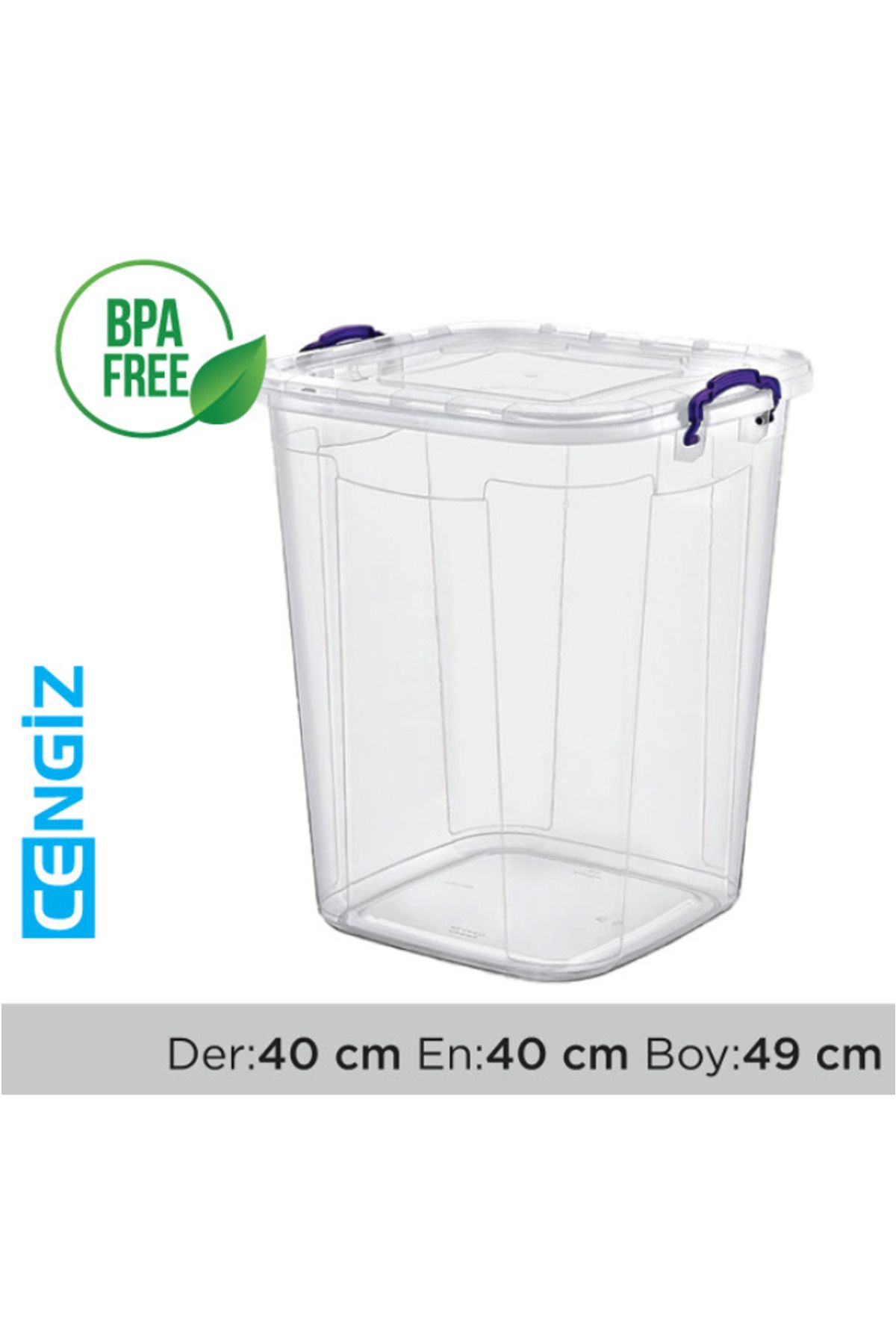 Shop58 Saklama Kutusu Kare Multibox Şeffaf 50 Lt. Royaleks-E630
