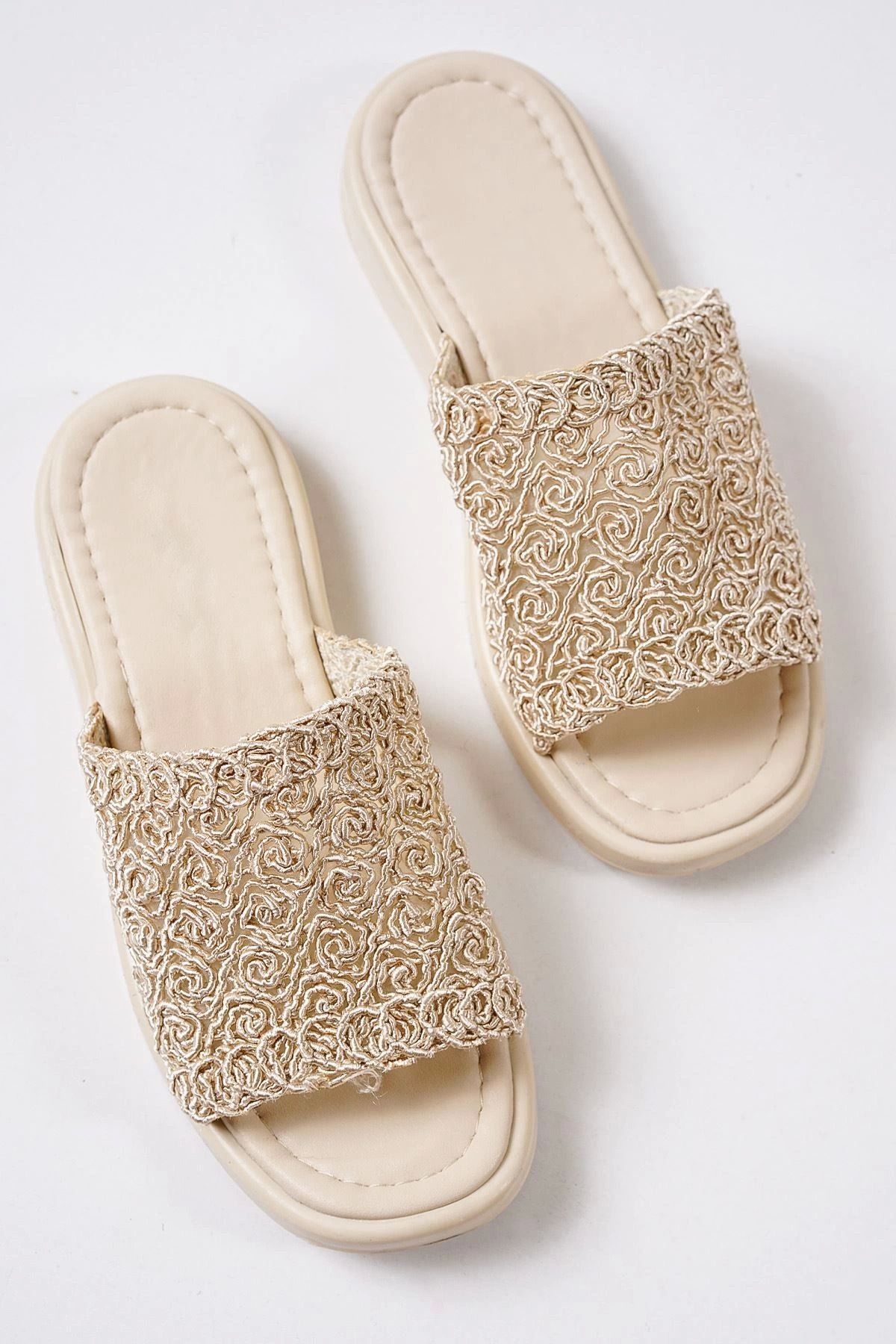 Shop58 Claris Nude Örgü Terlik