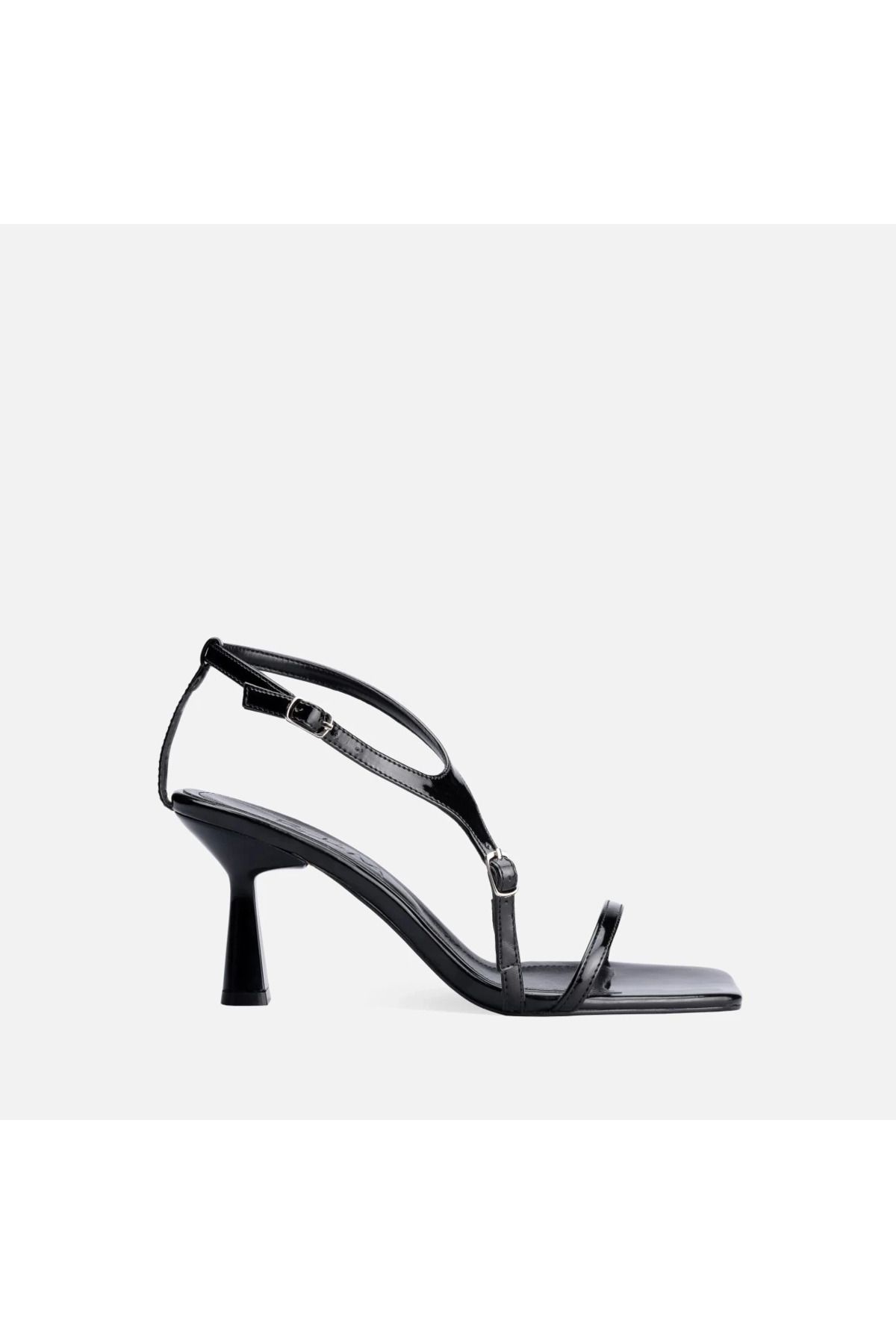 Shop58 Sabina Siyah Rugan Topuklu Ayakkabı