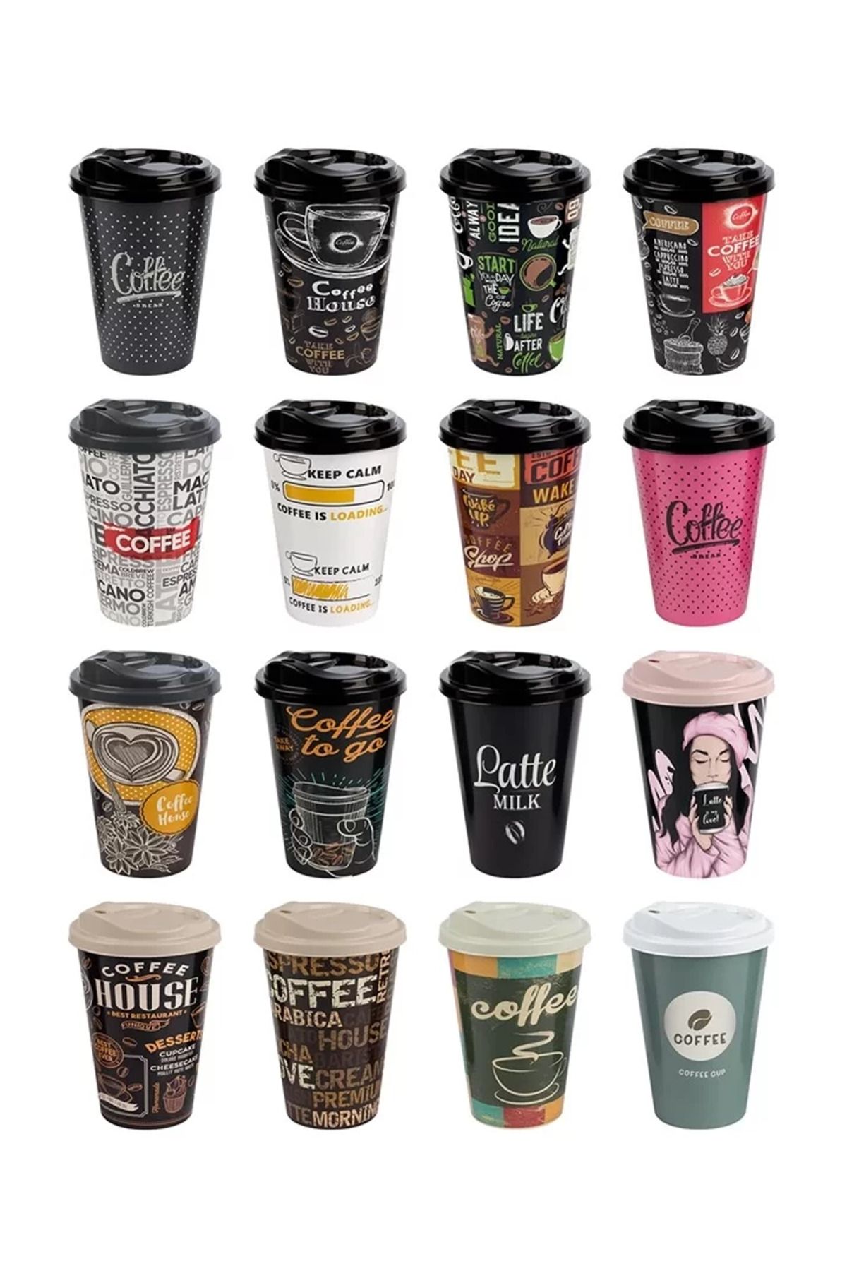 Shop58 Renkli Kahve Bardağı 1 Adet 500 Ml. Royaleks-57062